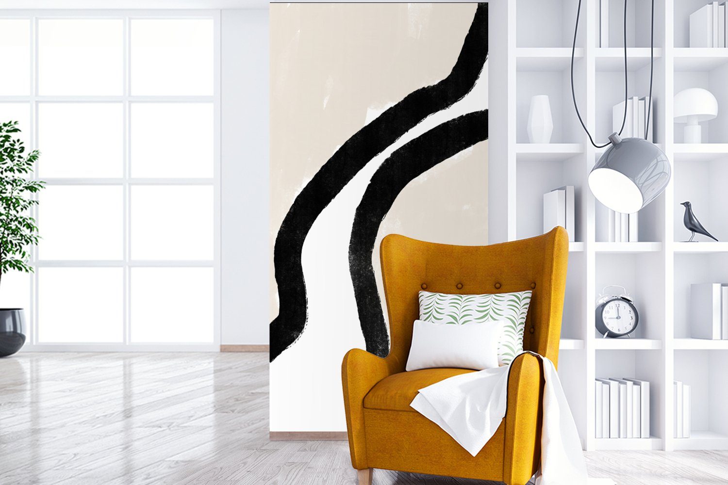 Pastell, - Küche, St), Linie für Vliestapete - bedruckt, Design Schlafzimmer (2 Matt, Fototapete Wohnzimmer - Abstrakt Fototapete MuchoWow
