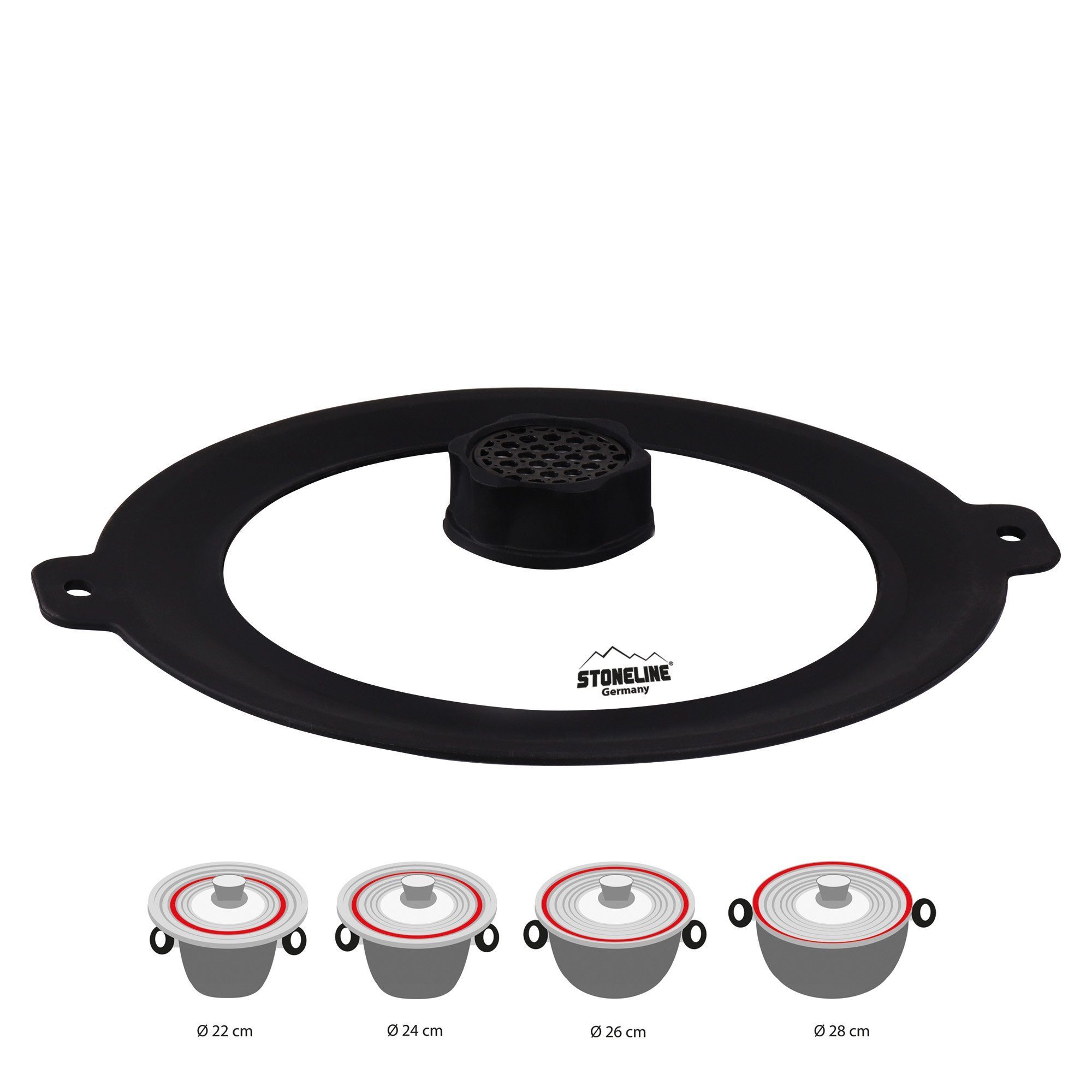 STONELINE Deckel Multifunktionaler Aroma-Glas mit Silikonrand, (3-tlg)