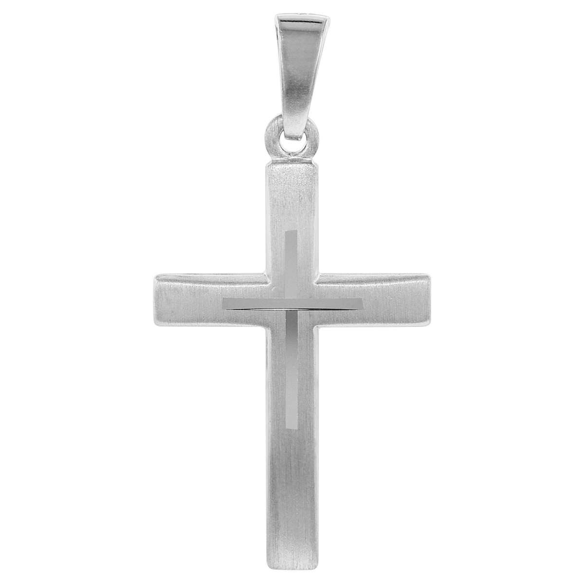 trendor Kreuzanhänger 21557, Kreuz-Anhänger für Damen und Jugendliche 925 Silber 21 x 14 mm