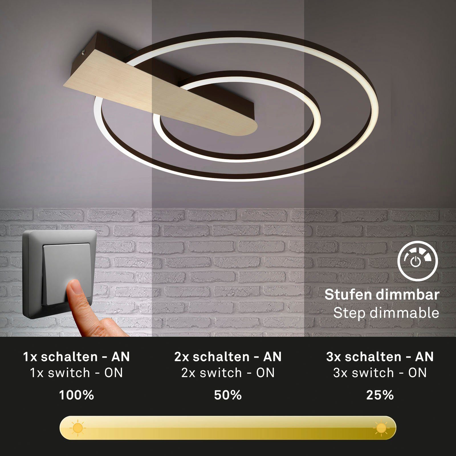 Briloner Leuchten Deckenleuchte Deckenleuchte NICO DUO, günstig online kaufen