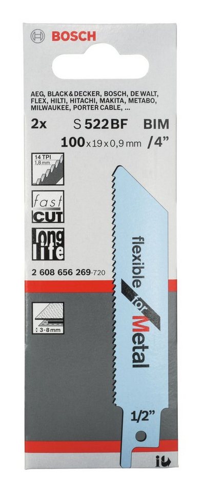 Thumbnail - BOSCH Säbelsägeblatt (2 Stück), S 522 BF Flexible for Metal - 2er-Pack