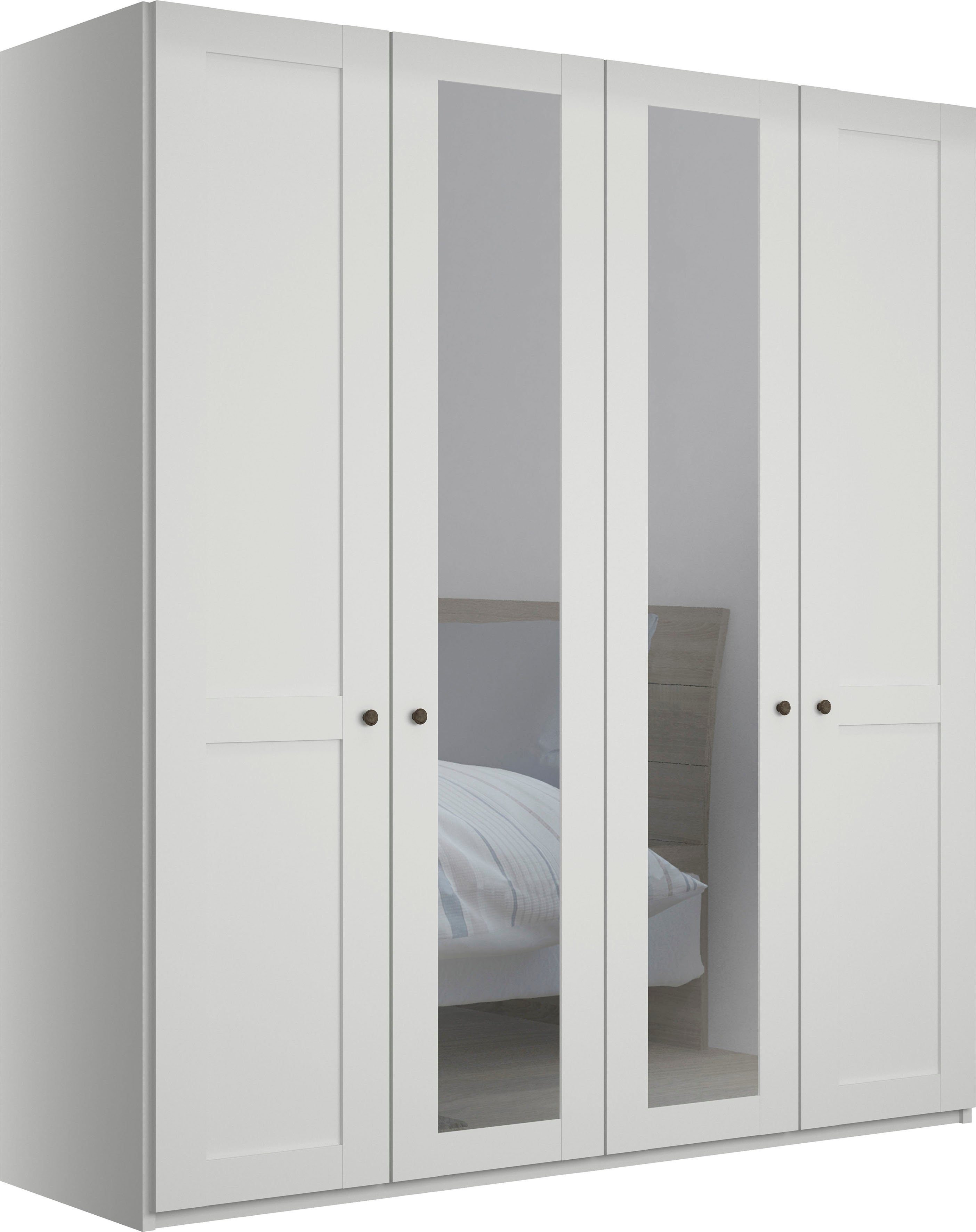 WIEMANN Kleiderschrank Göteborg, mit 95° Öffnungswinkel, Made in Germany inkl. Spiegel und Türendämpfung, moderner Landhausstil