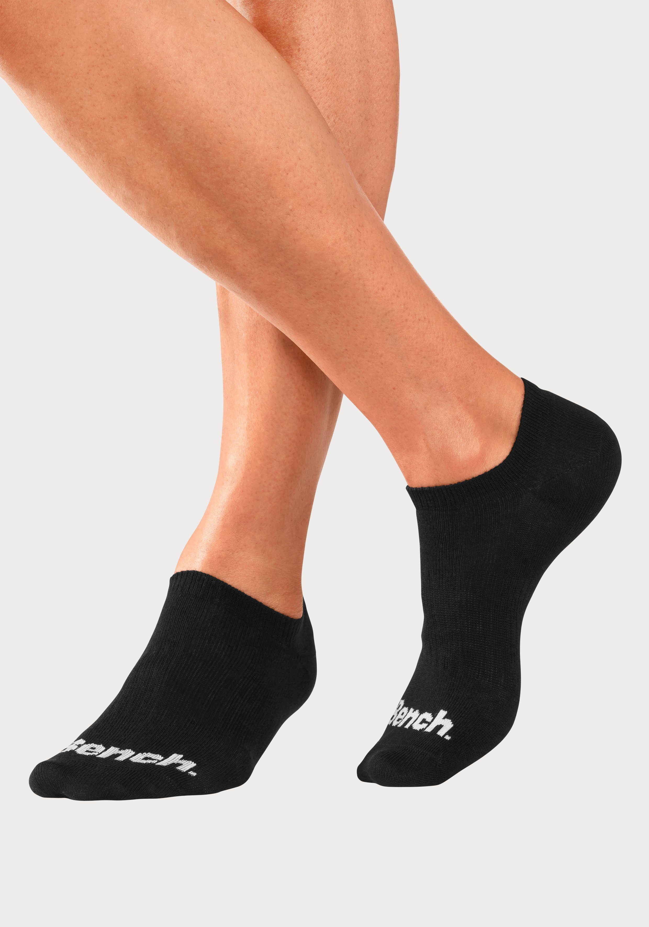 grau-meliert im 2x schwarz, (Set, 2x Sneakersocken weiß, 6-Paar) Sportsocken verschwinden 2x Schuh Bench.