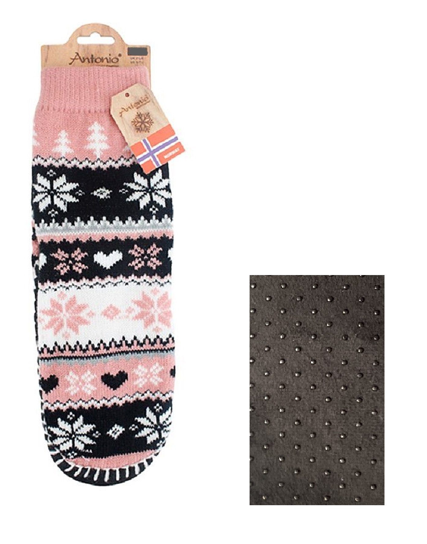 Markenwarenshop-Style Socken Hüttensocken Socken Hausschuhe Damen Gr. 35-38 Farbe: rosa 601