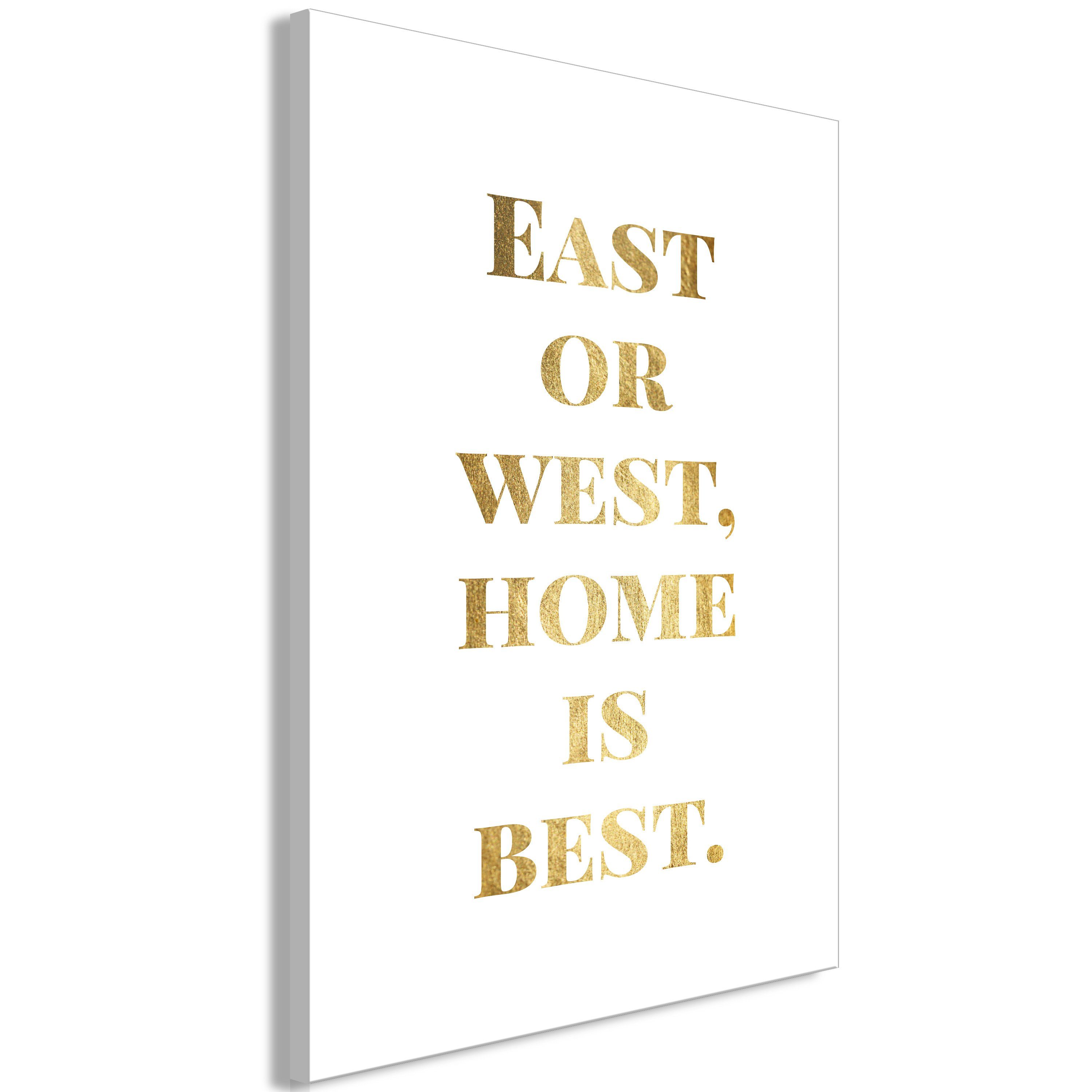 Artgeist Wandbild Gold Home Is Best (1 Part) Vertical