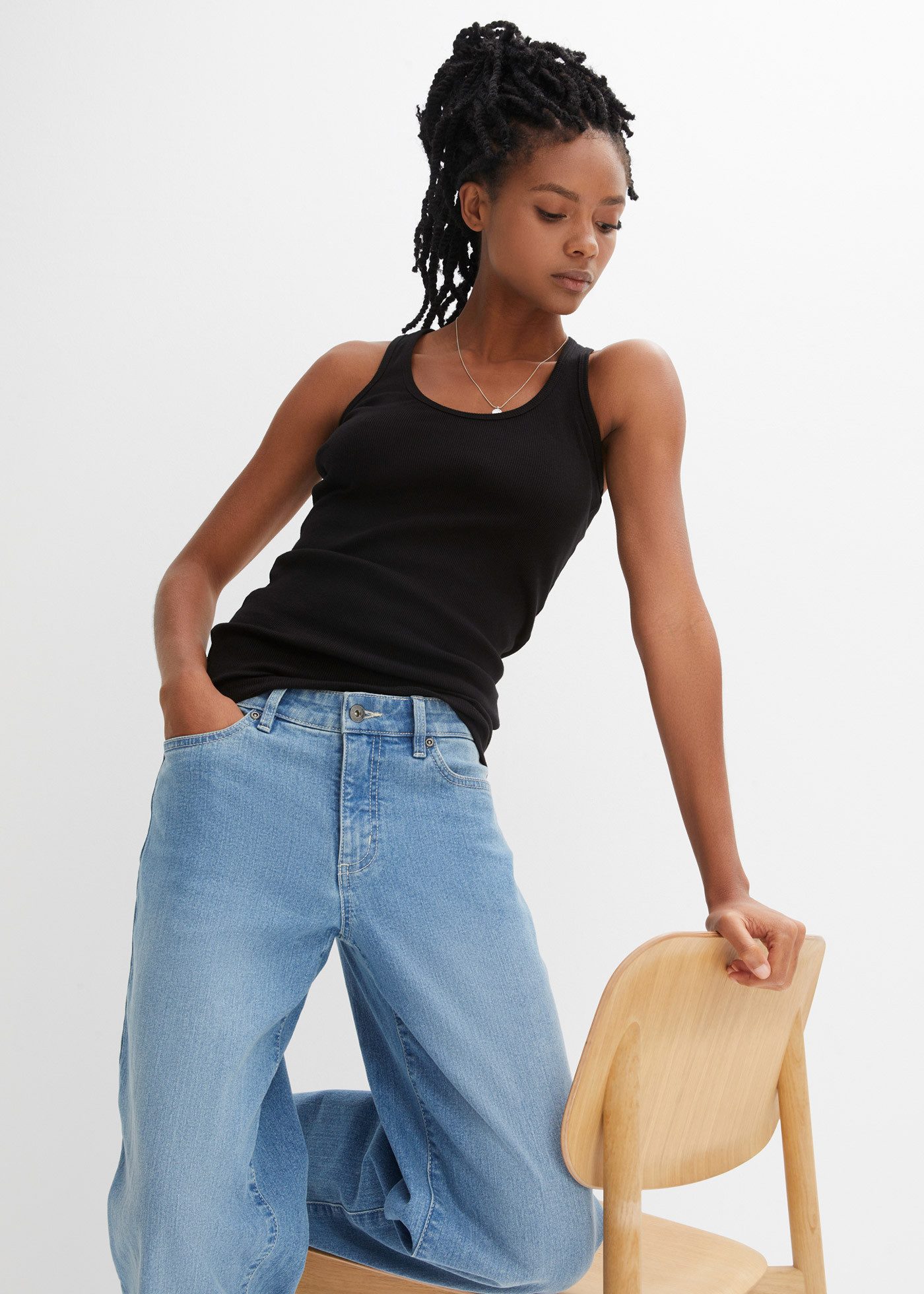 bonprix Tanktop (Packung, 2-tlg) Ringerrücken, Ripp-Qualität
