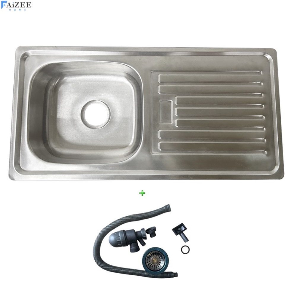 Faizee Home Edelstahlspüle Nova 86x43cm mit integriertem Überlauf und Sipho günstig online kaufen