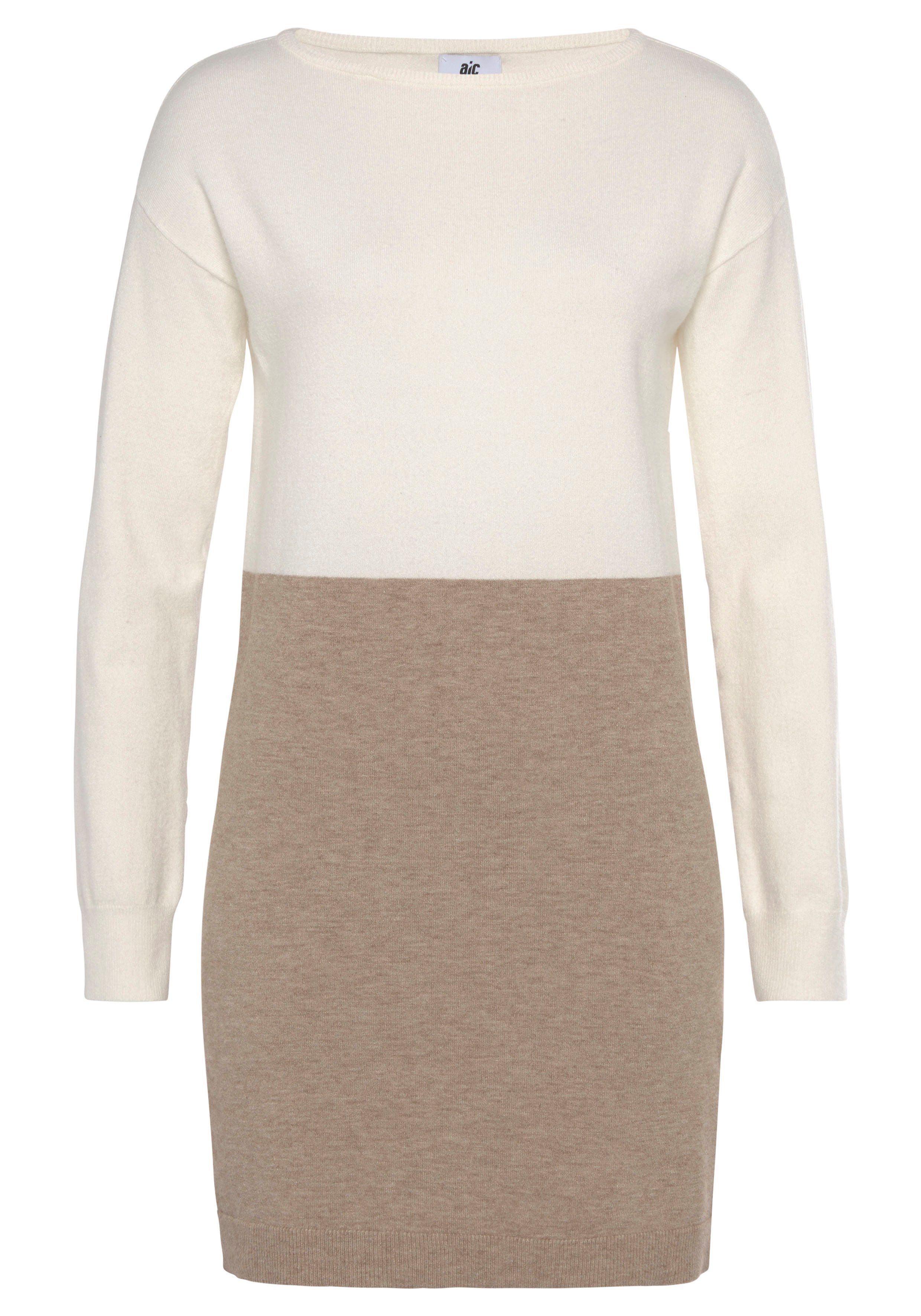 AJC Strickkleid mit Rundhalsausschnitt und trendigem Colourblock Design