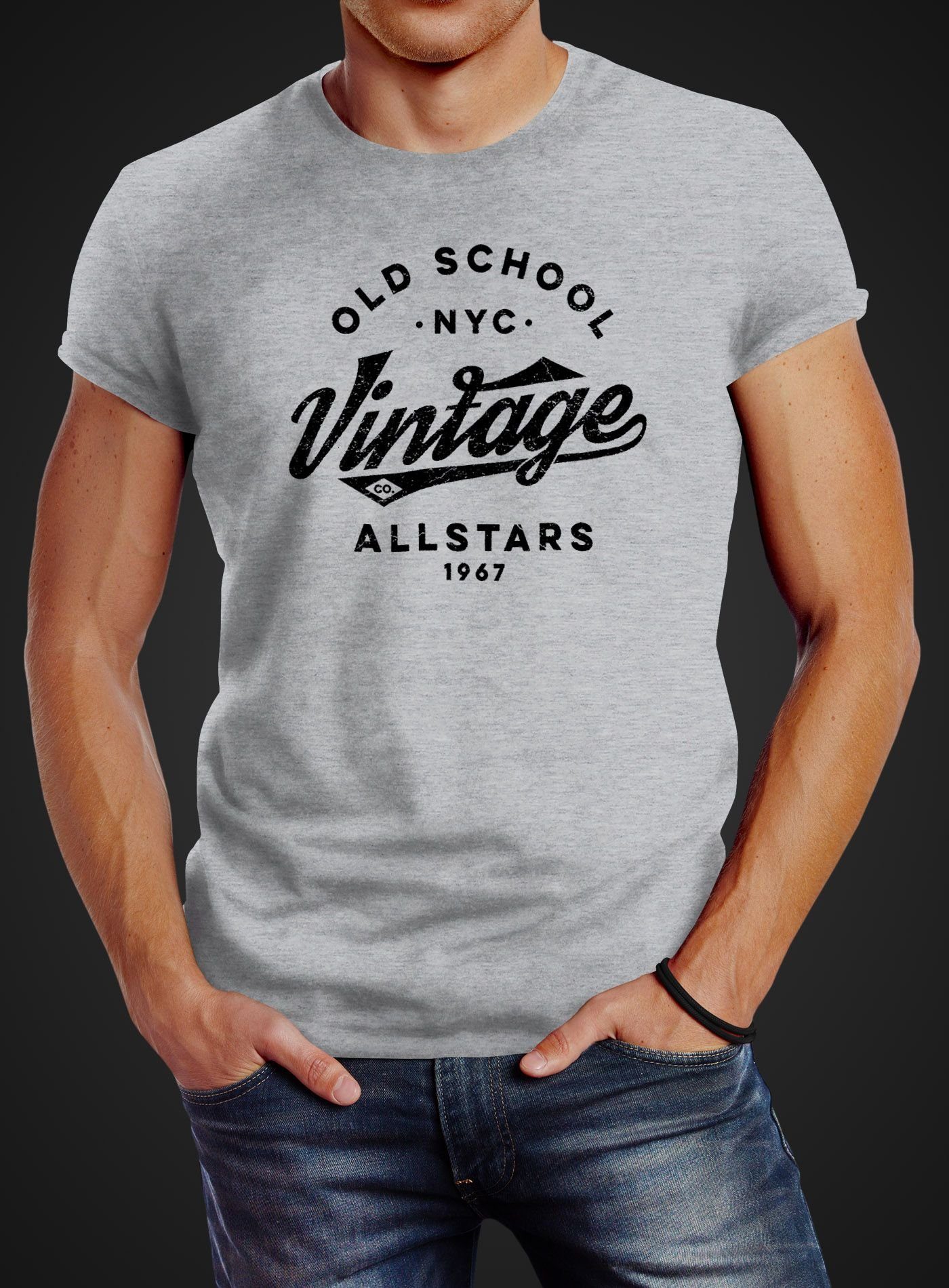 Neverless Print-Shirt Neverless® Herren T-Shirt College günstig online kaufen