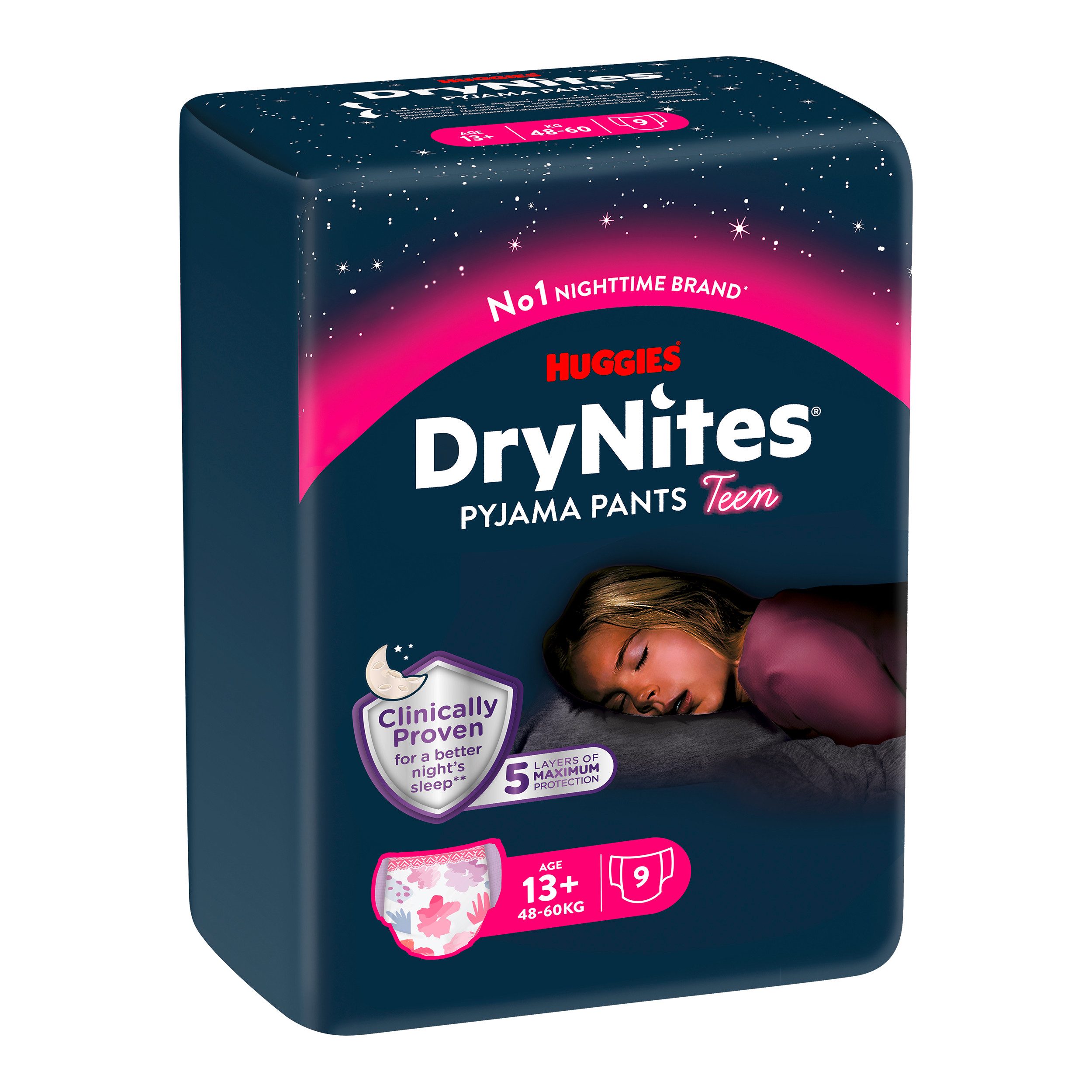 HUGGIES Windeln Nachtwindeln Mädchen ab 13 bis ca. 17 Jahre, 27 St.