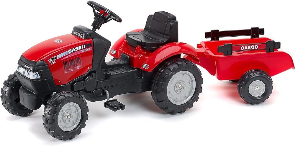 Falk Toys Trettraktor Falk F961B Case IH Trettraktor mit Anhänger 961B