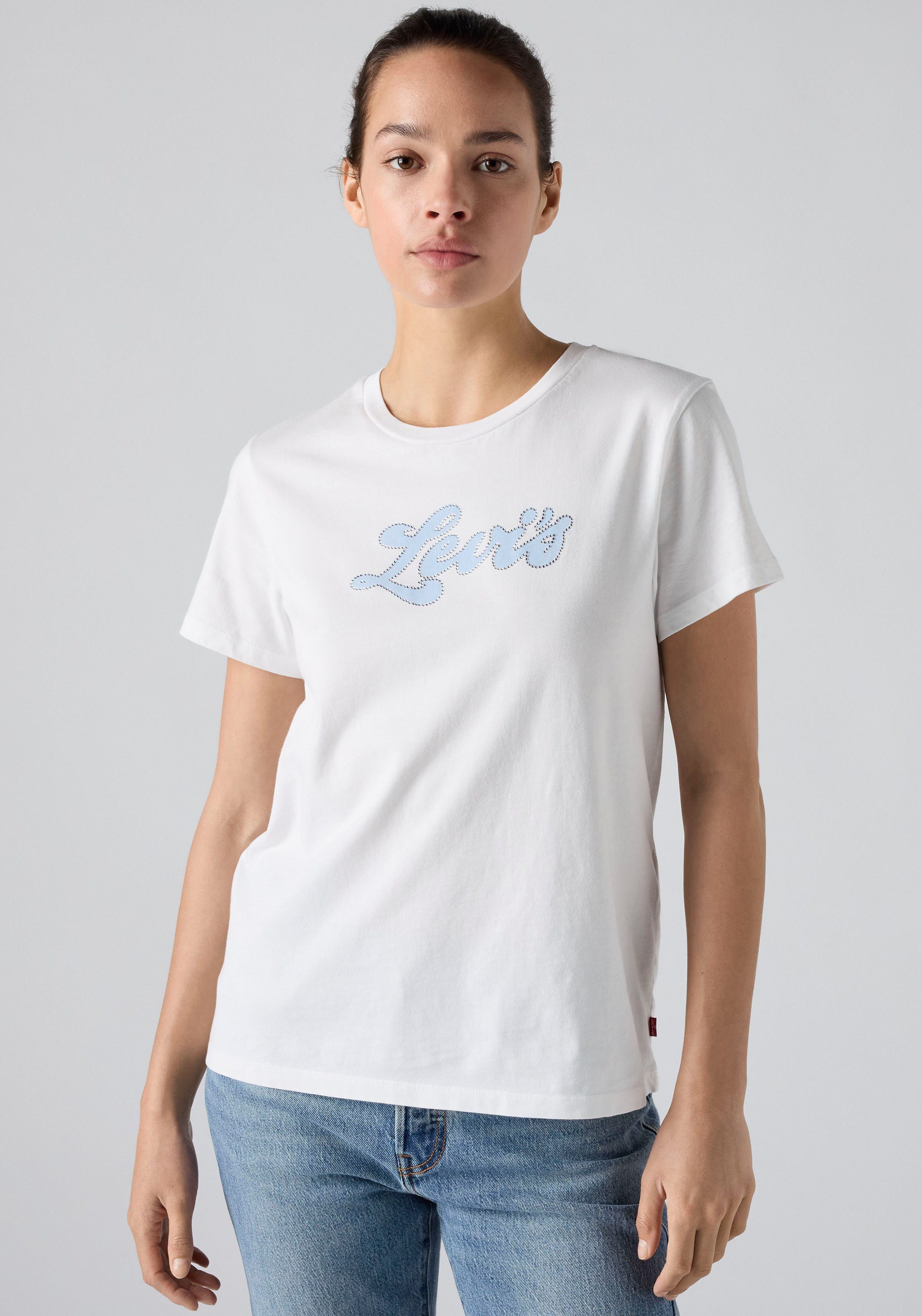 Levi's® Rundhalsshirt THE PERFECT TEE mit Logo im Metallic-Holo Print