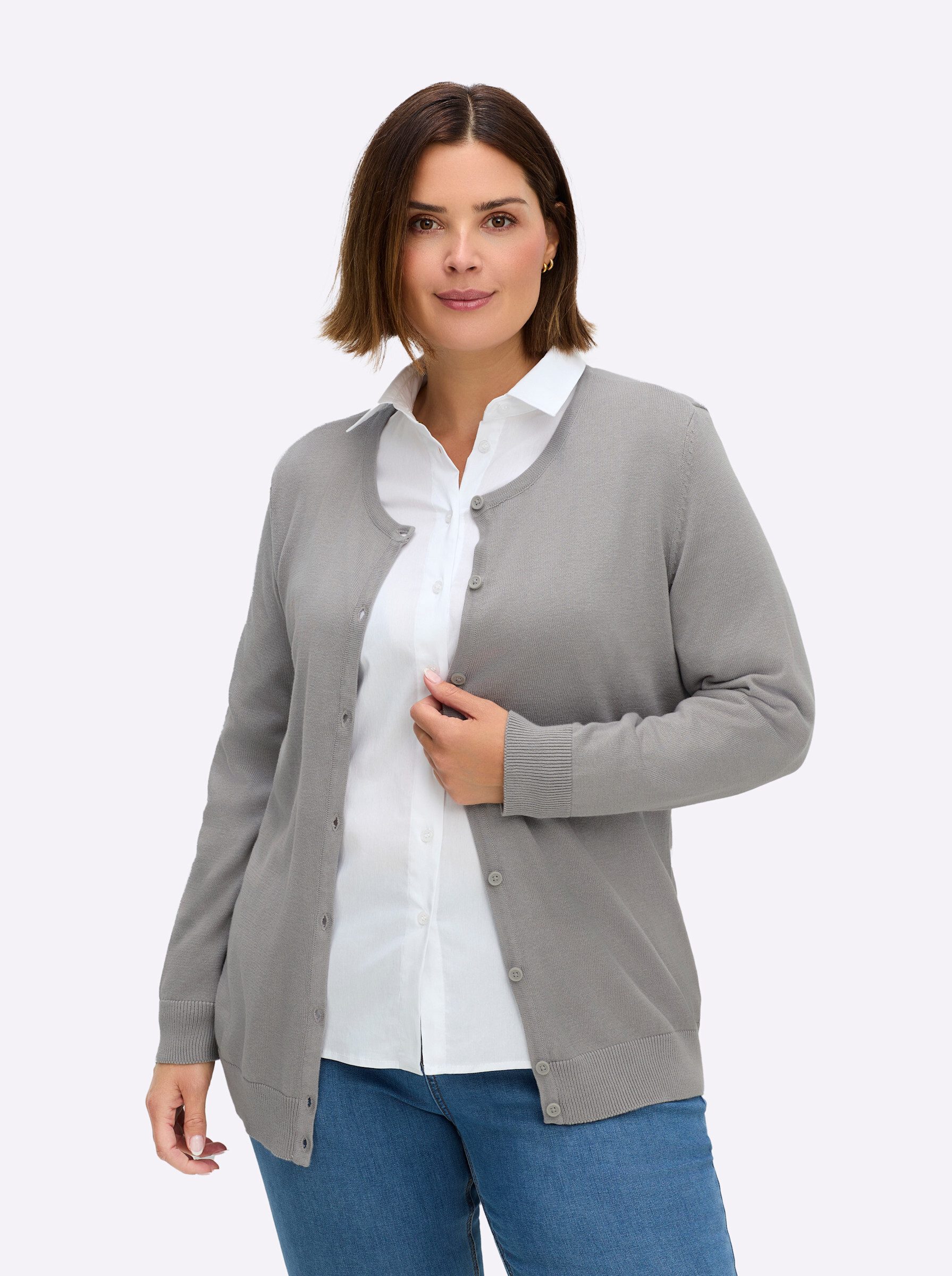 Sieh an! Strickjacke Strickjacke Langarm