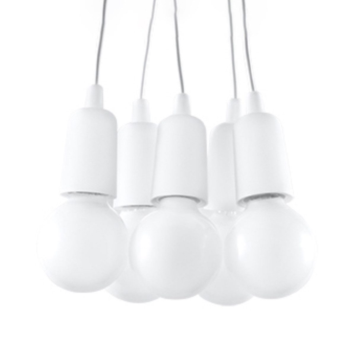 SOLLUX lighting Hängeleuchte Hängeleuchte Diego 5 Weiß, Nicht enthalten