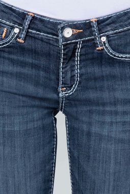 SOCCX Regular-fit-Jeans mit Kontrast-Steppungen