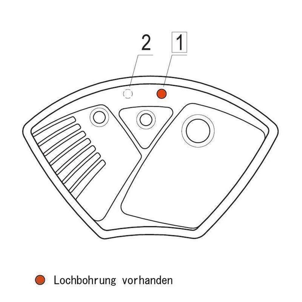 Classicline Villeroy AM & Eck, Küchenspüle & cm Boch Boch Villeroy Einbauspüle Arena Almond 97,5/62,5