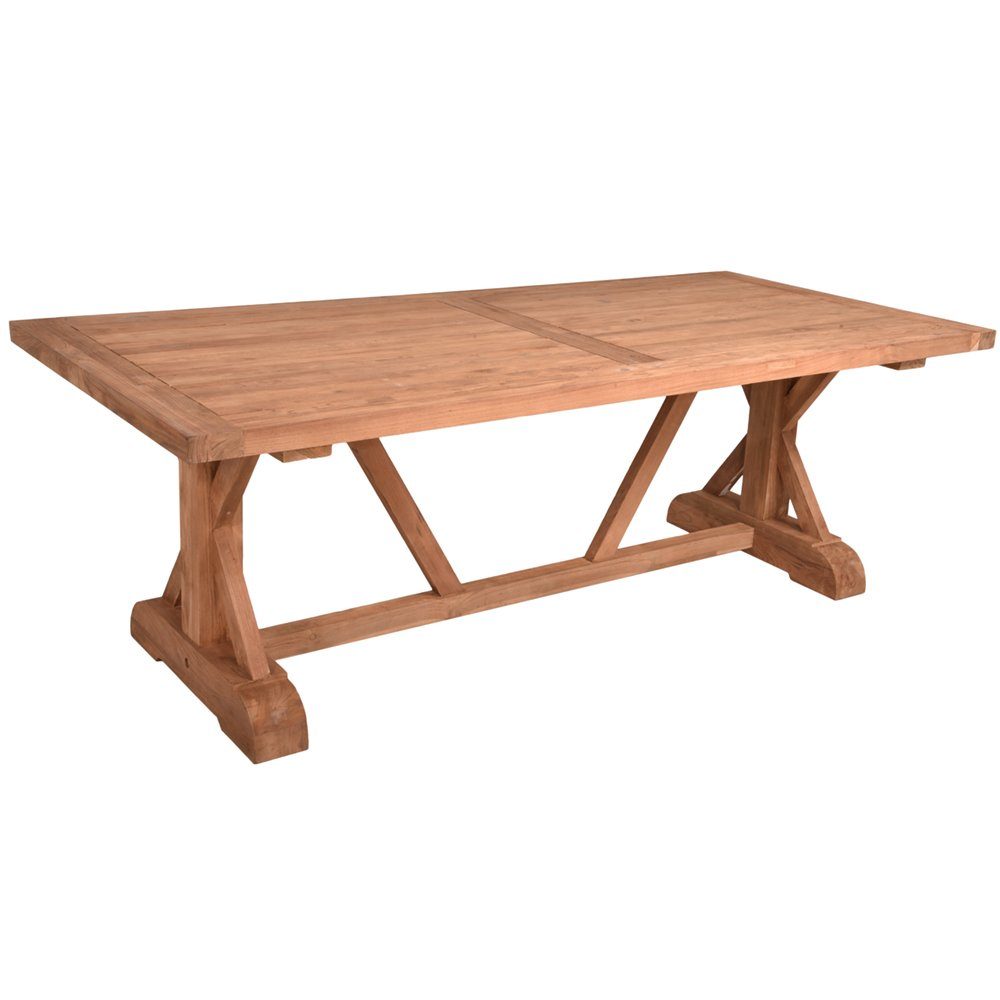 Lomadox Gartentisch GAZA-120, Terrassentisch aus recyceltem Teak-Holz, B/H/T: ca. 220/75/100 cm