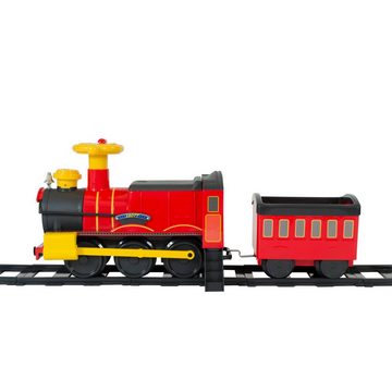 Rollplay Elektro-Kinderzug ROLLPLAY Steam Train Kinderfahrzeug mit Batterie / Eisenbahn Set, Zug