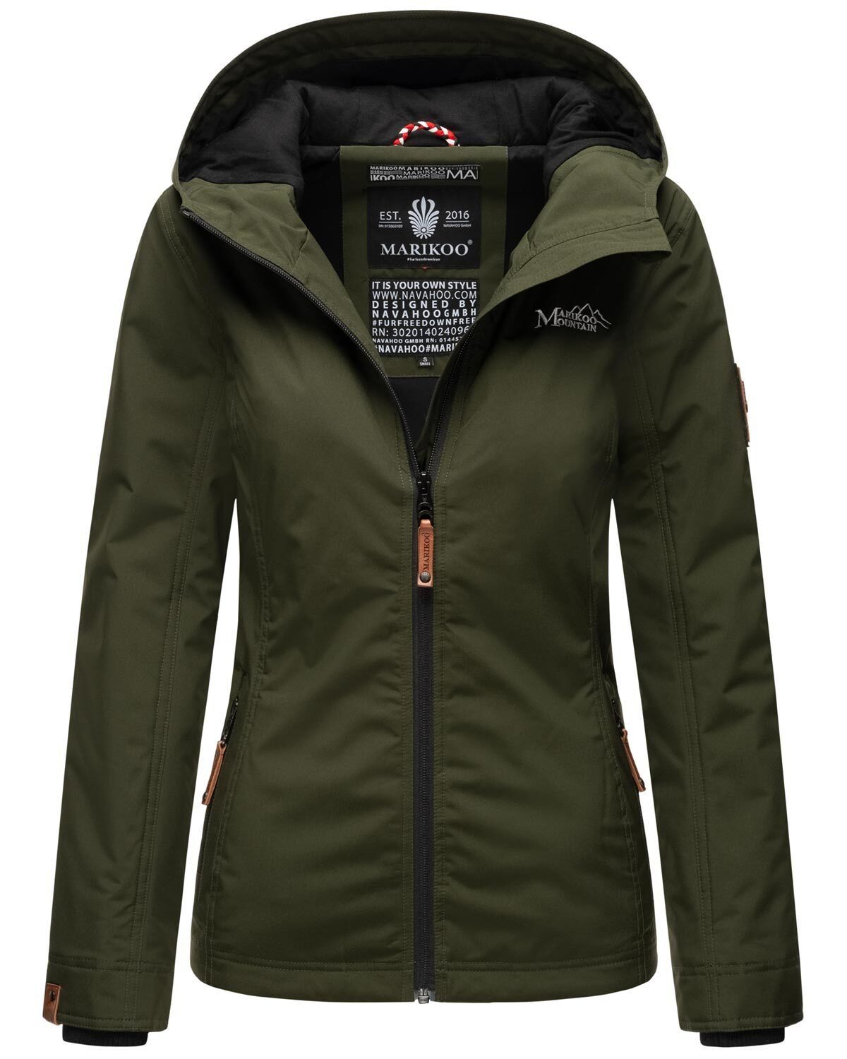Marikoo Outdoorjacke Brombeere sportliche Übergangsjacke mit Kapuze günstig online kaufen