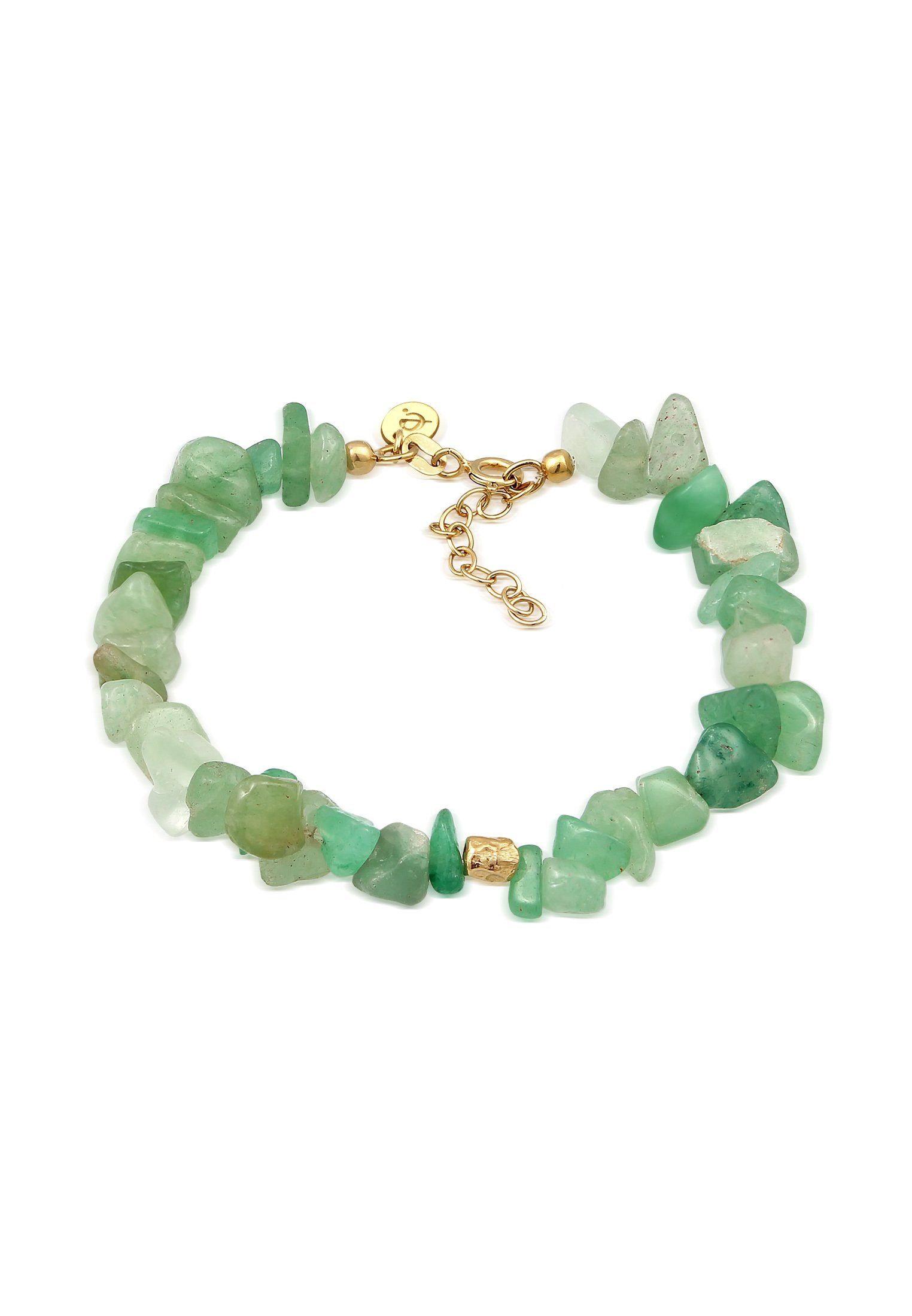 Valentinstagsgeschenk Elli Premium Armband Aventurin Naturstein 925 Silber vergoldet (kein Set, 1-tlg), goldfarben