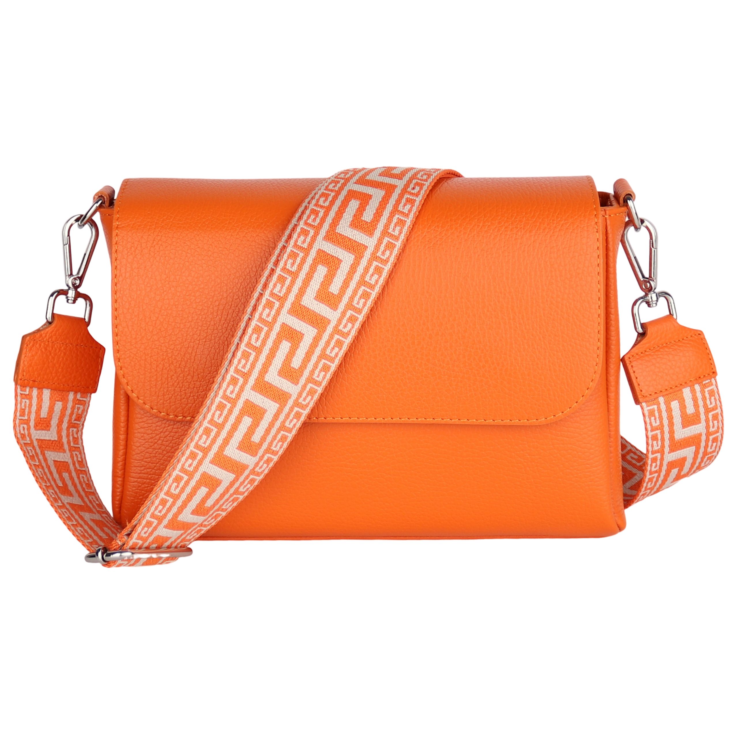 MIRROSI Umhängetasche Damen, Crossbody Bag, Echtleder Made in Italy (1 Tasche 2 Gurte oder Basic Version 1 Tasche 1 Gurt), 27x20x7cm (BXHXT) Mittelgroß