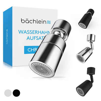 Bächlein Küchenarmatur Bächlein Universal Wasserhahn-Aufsatz chrom/matt schwarz 2Strahlarten Messing