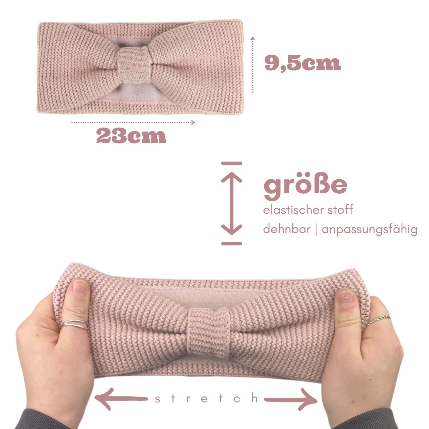 Frentree Stirnband Damen mit Schleife, gefüttert mit Fleece Innenfutter Haarband, Ohrenwärmer für Mädchen – Bild 3 von 5