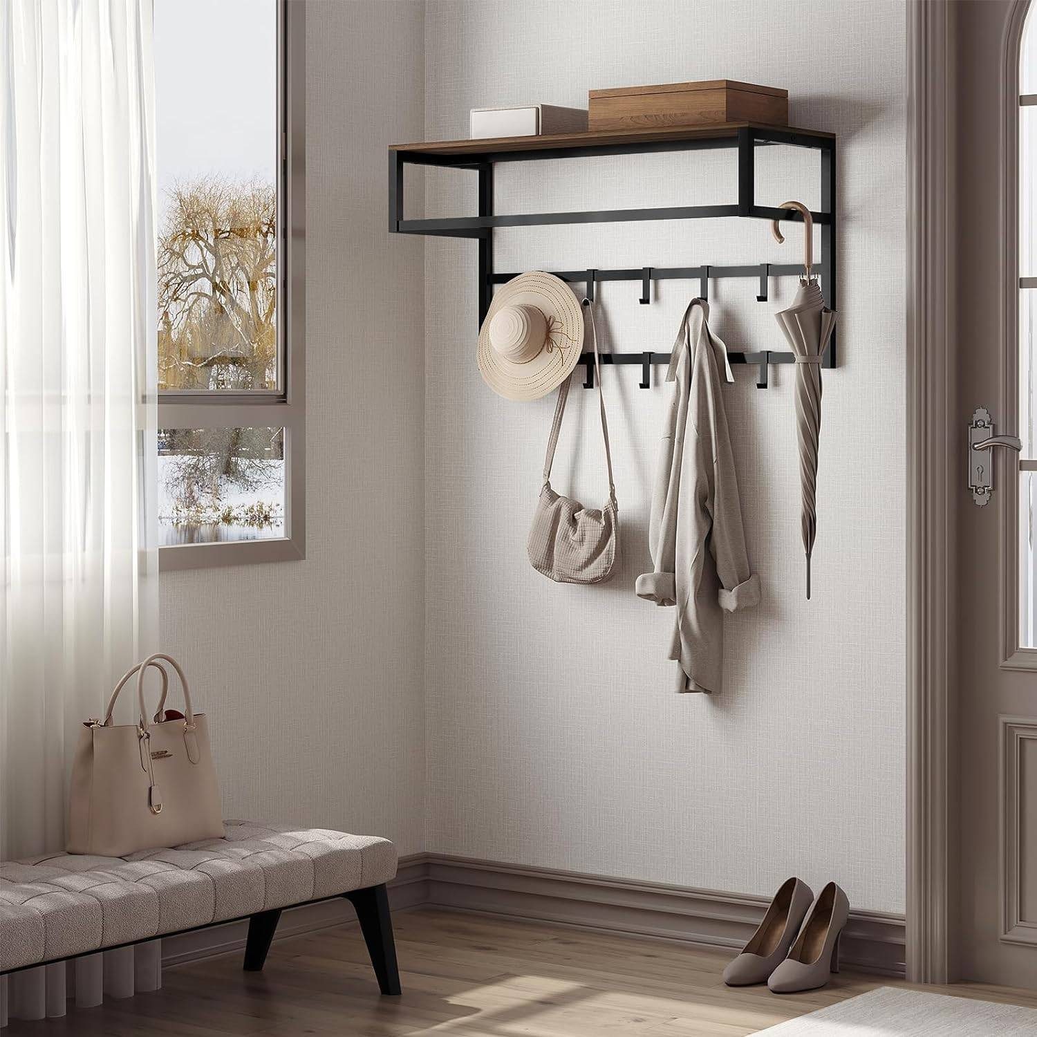 EUGAD Wandgarderobe (1 St), mit Ablage 10 Haken, 80x41x30 cm günstig online kaufen