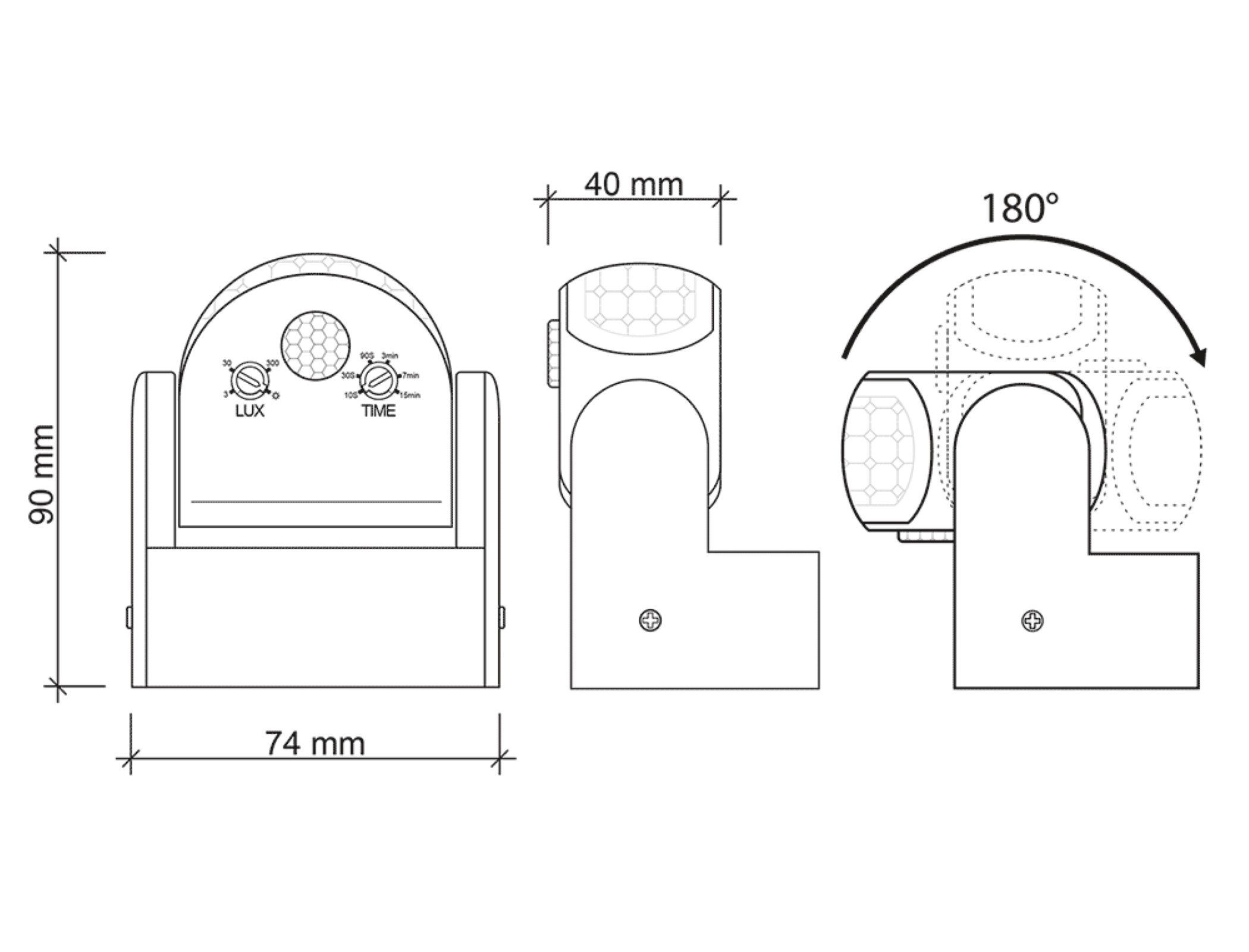 SEBSON Bewegungsmelder Bewegungsmelder Aussen IP65 Aufputz, LED geeignet, programmierbar, (1-St) – Bild 5 von 5