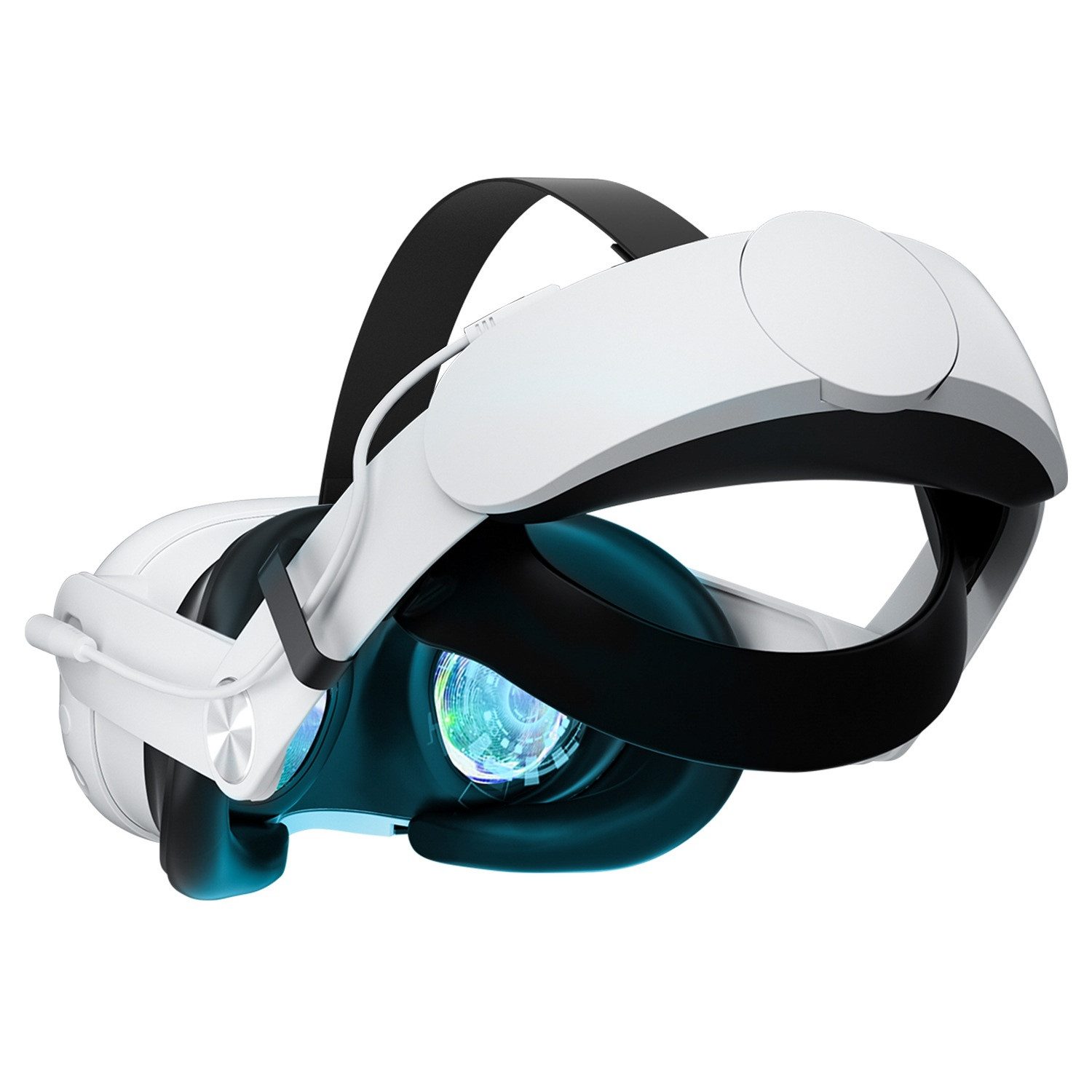 Kraftverdia VR Brillen-Halterung Elite Strap für Meta Quest 3/3S mit 10000mAh Akku & RGB Licht