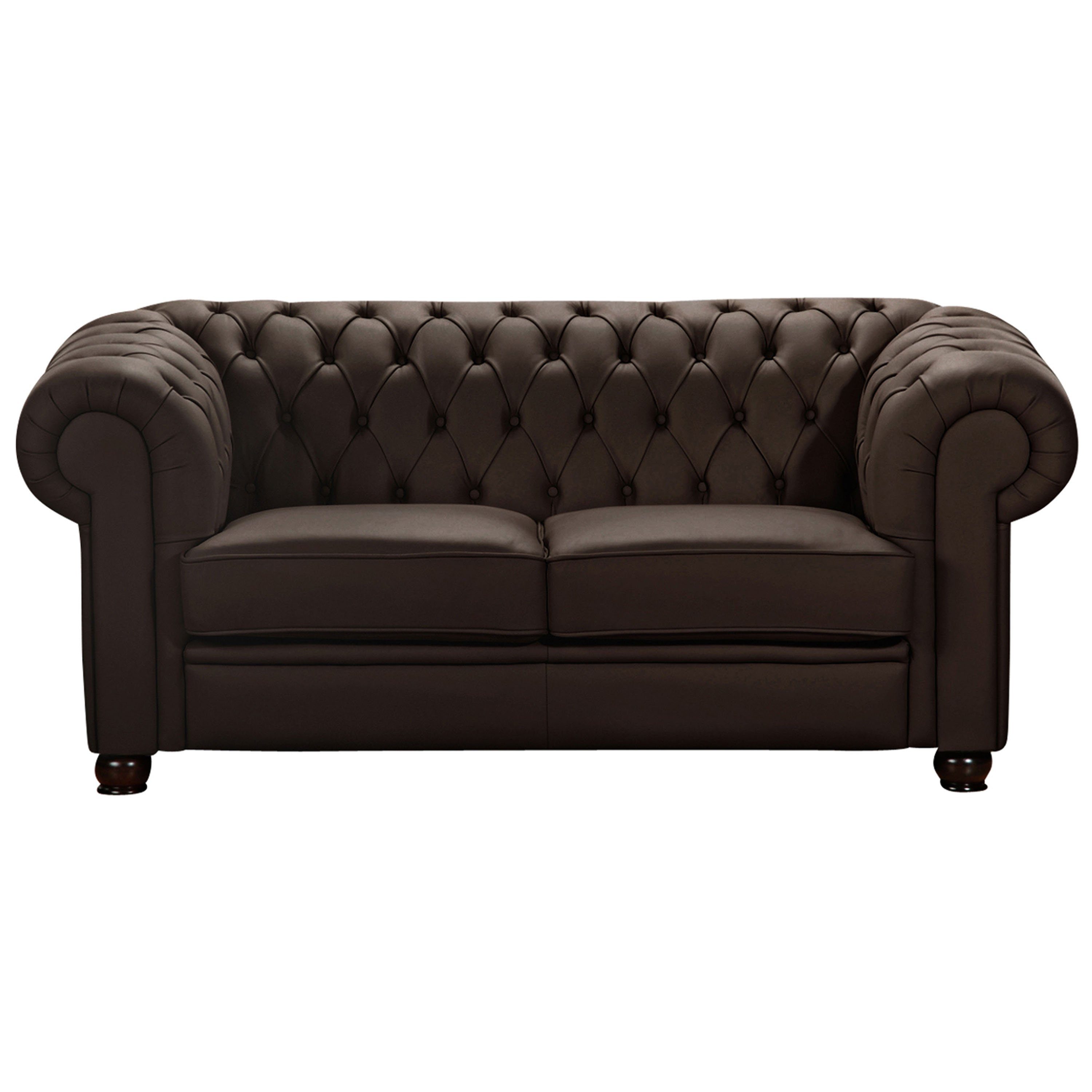 Max Winzer® 2-Sitzer Chandler Sofa 2-Sitzer pigmentiertes Nappaleder braun, 1 Stück, Made in Germany