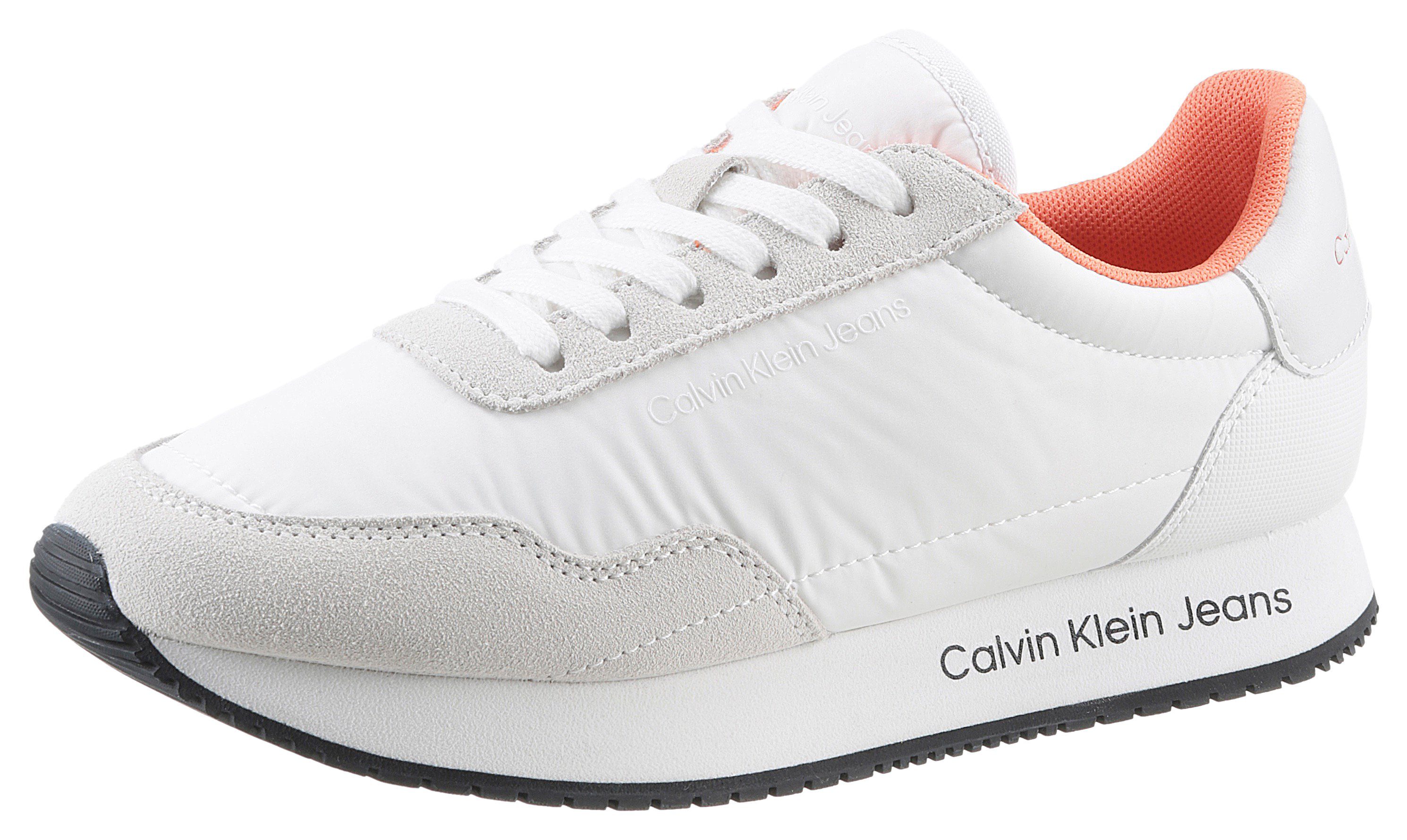 Calvin Klein 14C mit SHELBY Sneaker softem Schaftrand weiß-creme Jeans