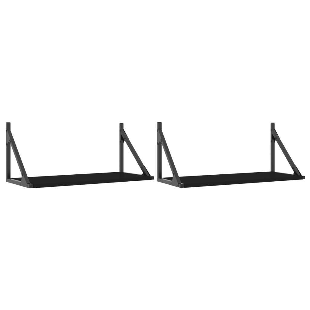 vidaXL Regal Wandregale 2 Stk. Schwarz günstig online kaufen