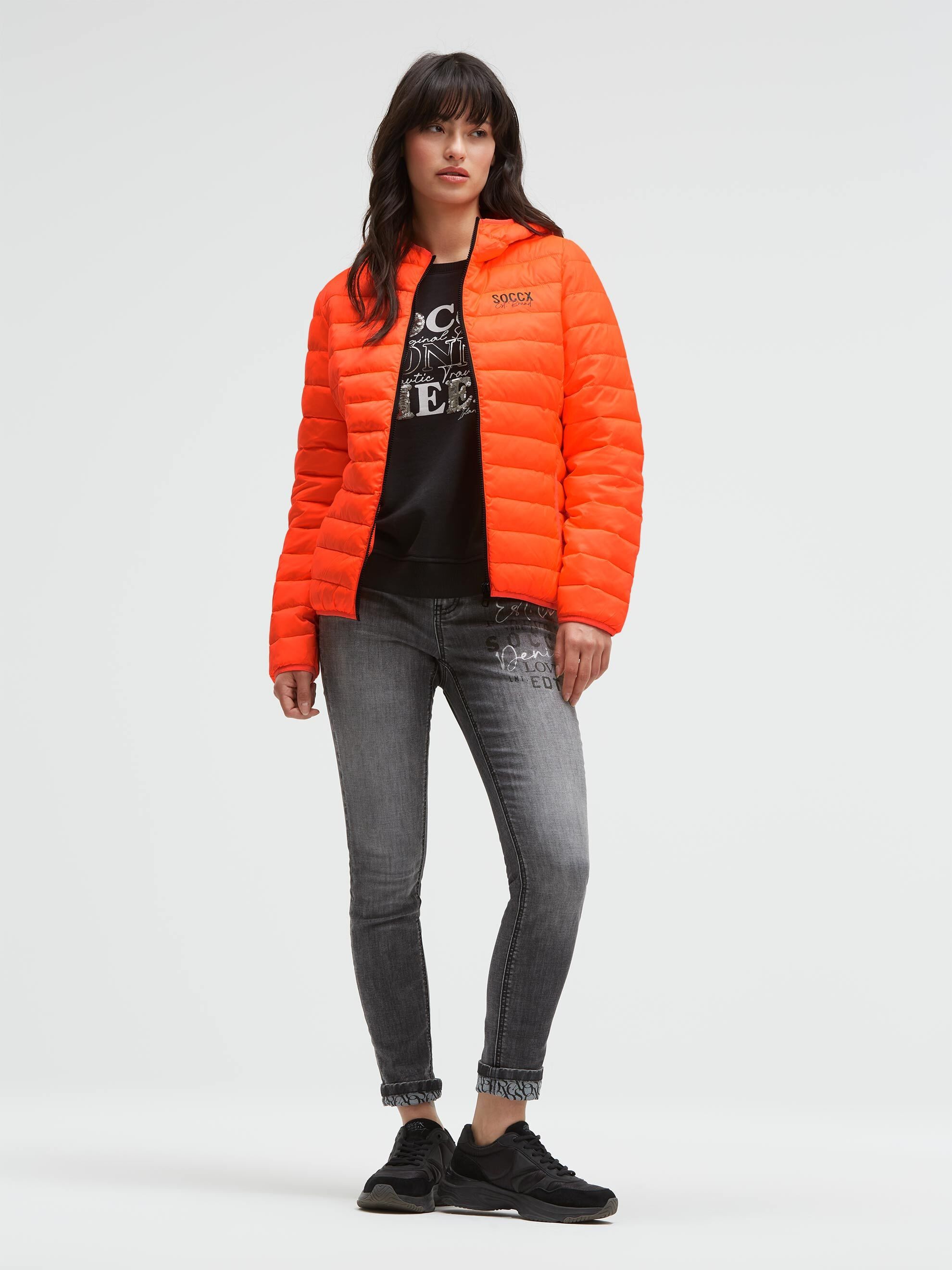 SOCCX Outdoorjacke mit elastischem Saumabschluss