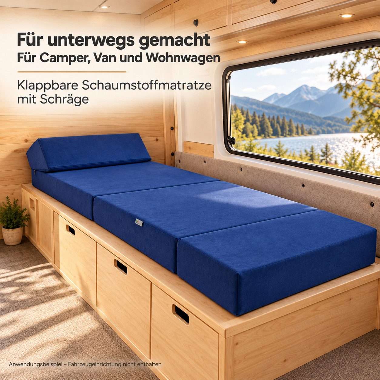 Klappmatratze Klappmatratze Gästematratze mit Kopfteil Größe 200x70x10cm, FORTISLINE – Bild 5 von 5
