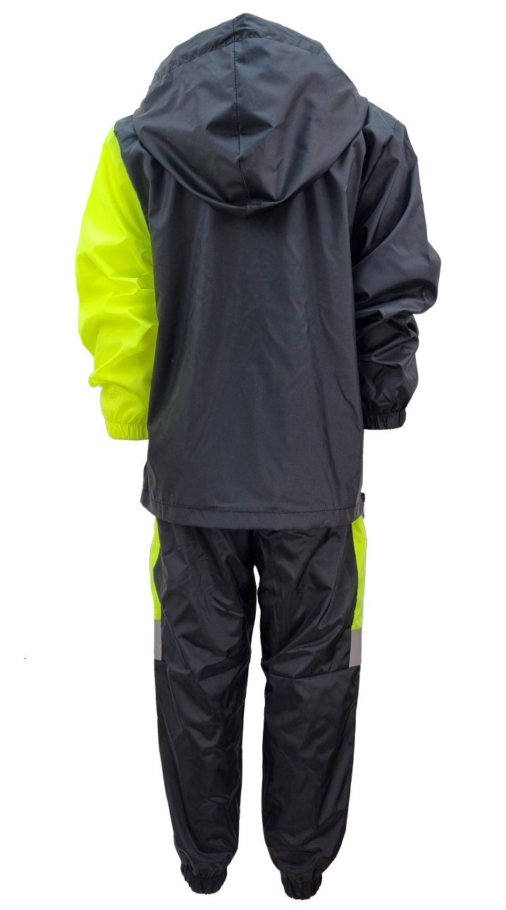 Kinder JF669 Regenkombination Regenanzug Windjacke Schwarz/Gelb Fashion Regenanzug Boy Matschanzug