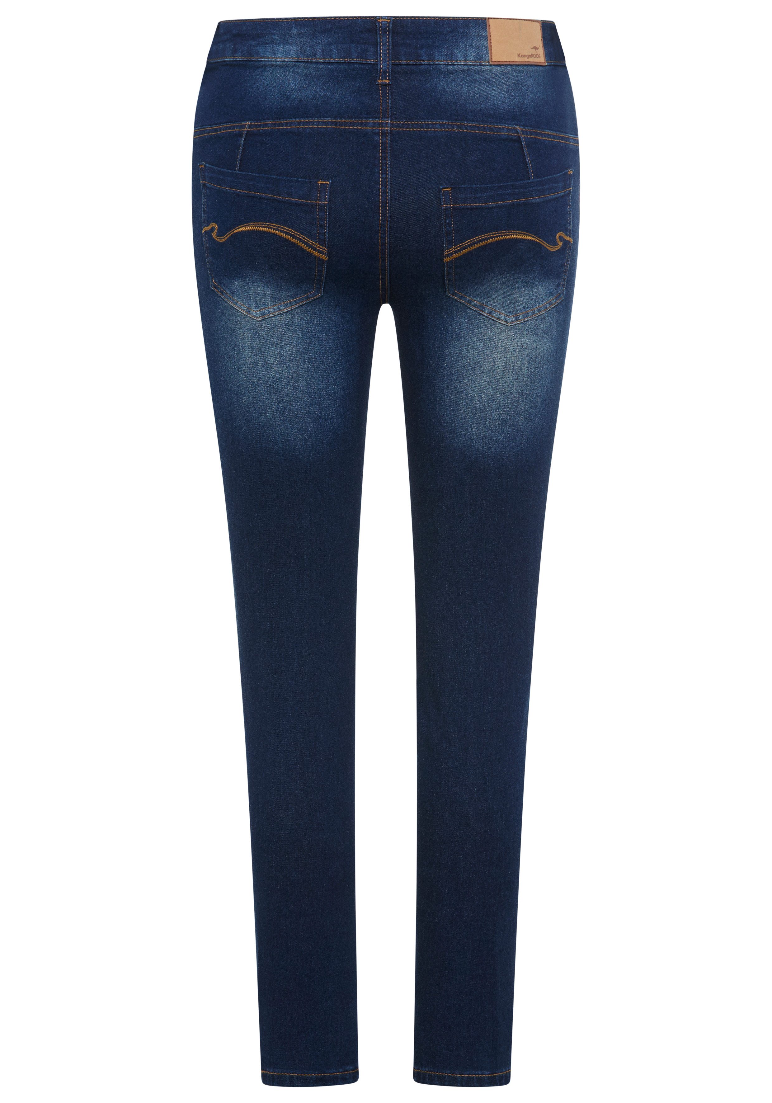 KangaROOS Slim-fit-Jeans CROPPED HIGH WAIST SLIM FIT schmale Passform, Röhrenjeans, trendige Used-Waschung
