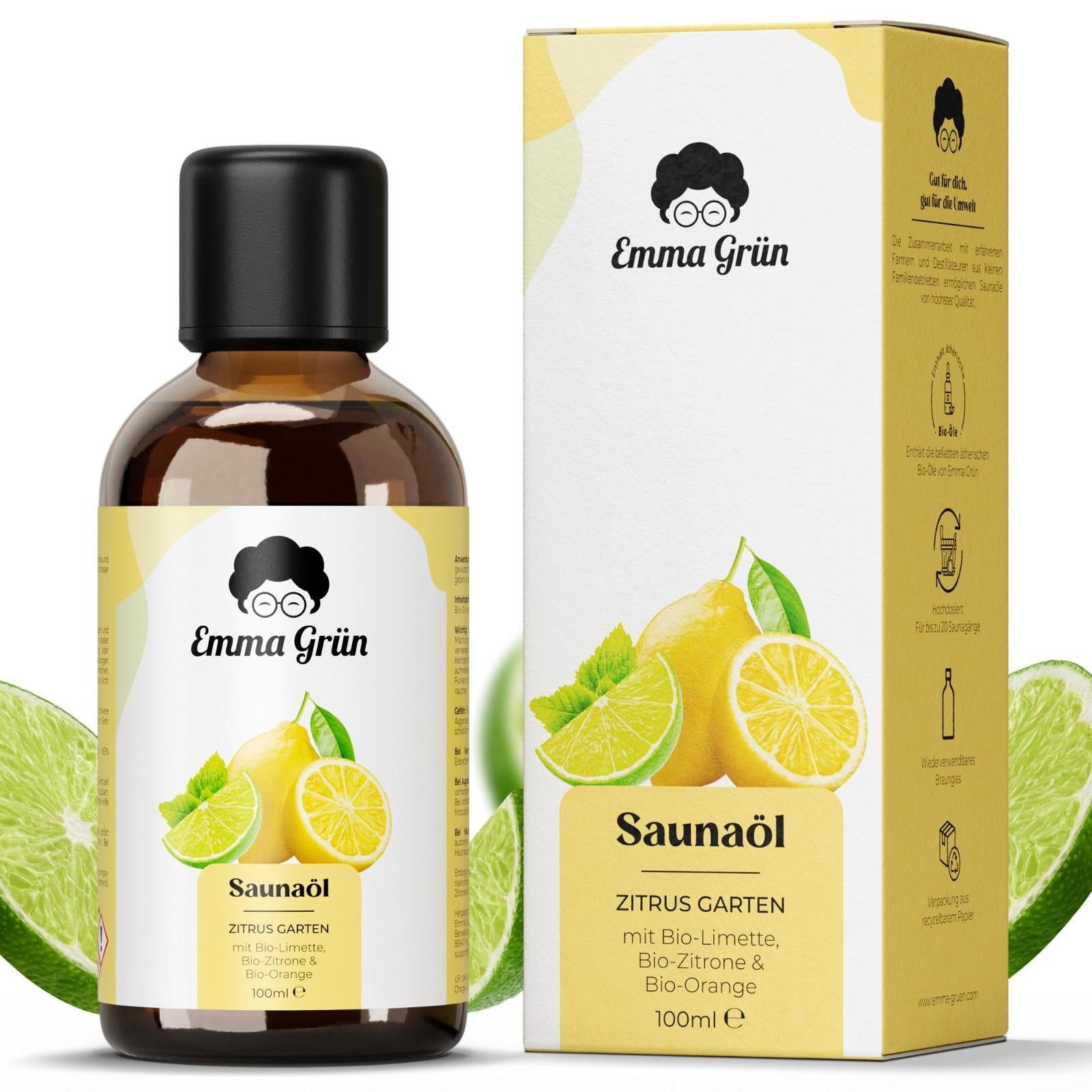 Emma Grün Aufgusskonzentrat Bio mit Limette, Zitrone & Orange, (1-St), Fruchtig-frischer Zitrusduft in Bio-Qualität