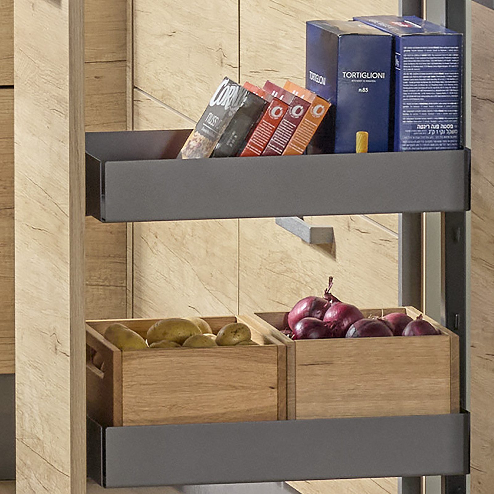 SO-TECH® Auszug DISPENSA junior III Apothekerauszug anthrazit inkl. Tablare (1 St), für Korpusbreite 40 cm, mit Einlegematten