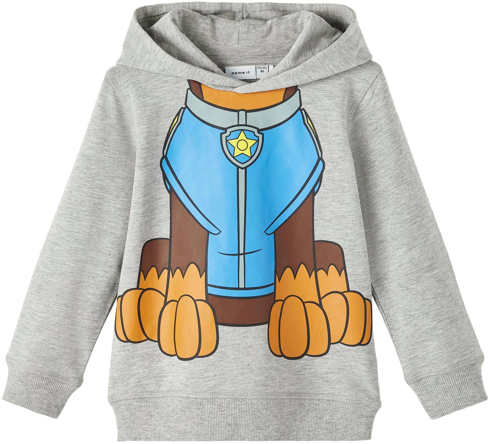 Name It Hoodie CPLG Grey mit Paw EARS SWEAT NMMJATT W UNB Patrol PAWPATROL Frontdruck Melange