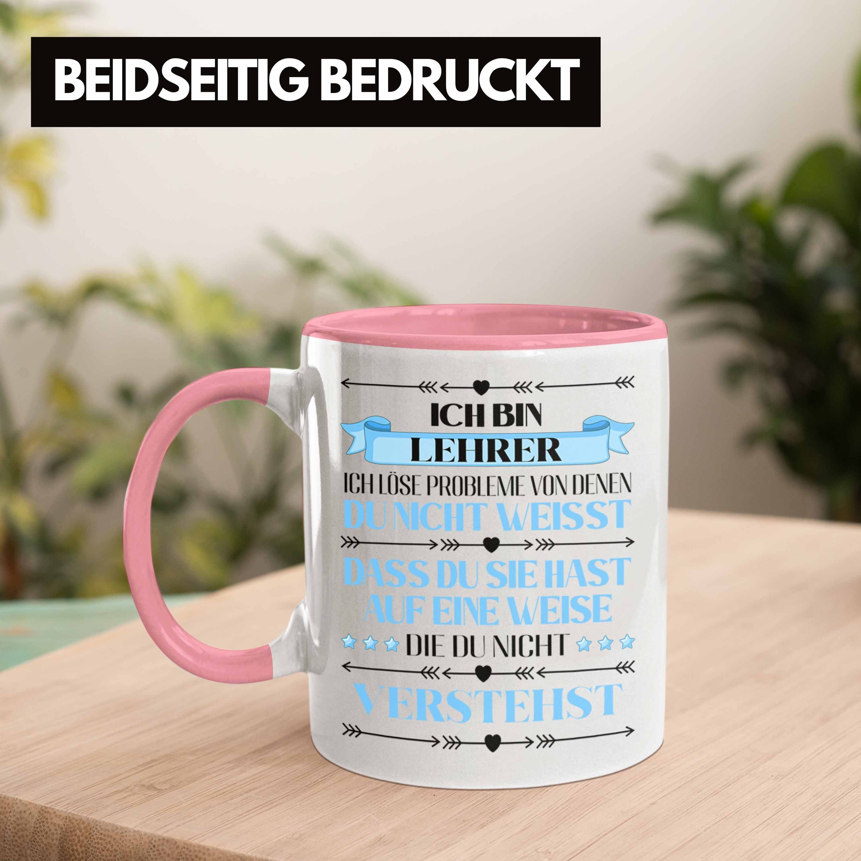 Lehrer Tasse Abschied Trendation Grundschullehrer Geschenk Abschiedsgeschenk Tasse Trendation - Spruch Rosa