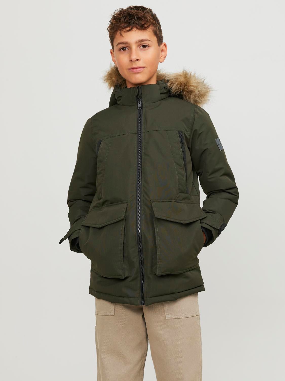 Jack & Jones Junior Parka Kinder Jungen Winterjacke Jacke JJECRAFT PARKA SN JNR