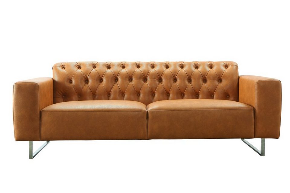 kasper wohndesign sofa aus recyceltem leder cognac luca