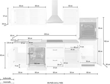 HELD MÖBEL Küchenzeile Athen, mit E-Geräten, Breite 310 cm