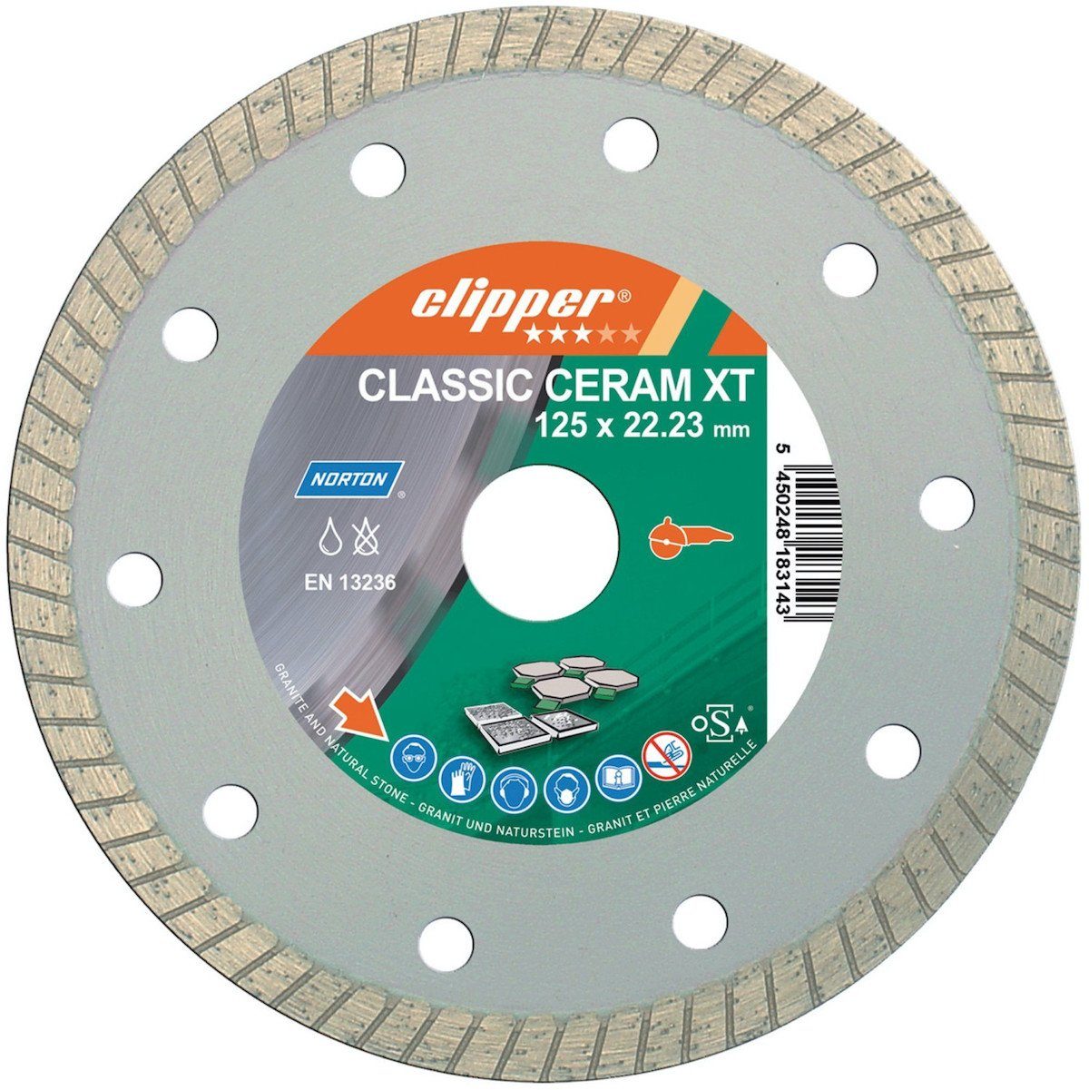 125 70184627646 22,23 mm Turbo Trennscheibe Classic Ceramic x NORTON CLIPPER