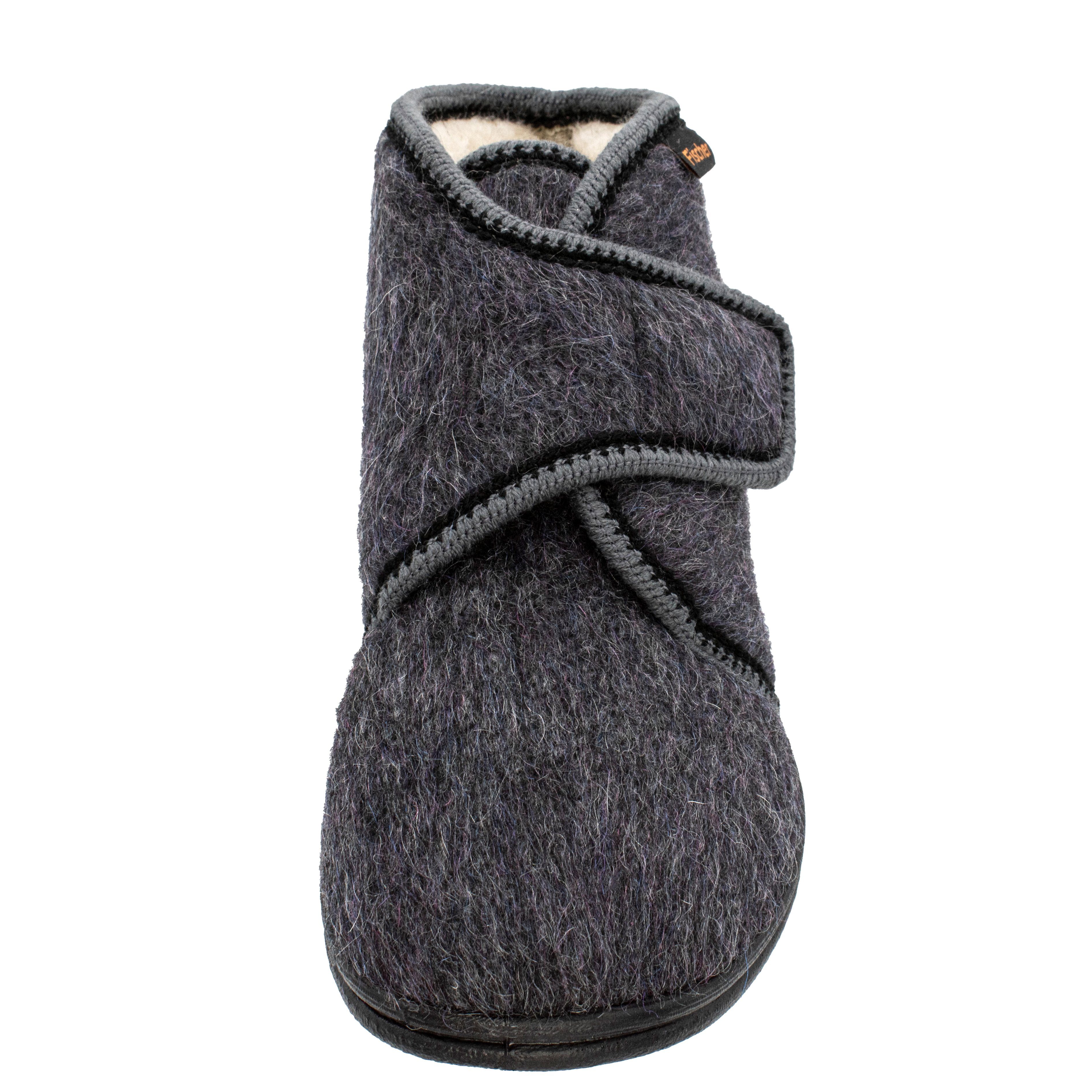 Fischer-Markenschuh Dora Hausschuh aus Stichelhhaar, Klettverschluss, Weite H, Schurwollfutter – Bild 4 von 5