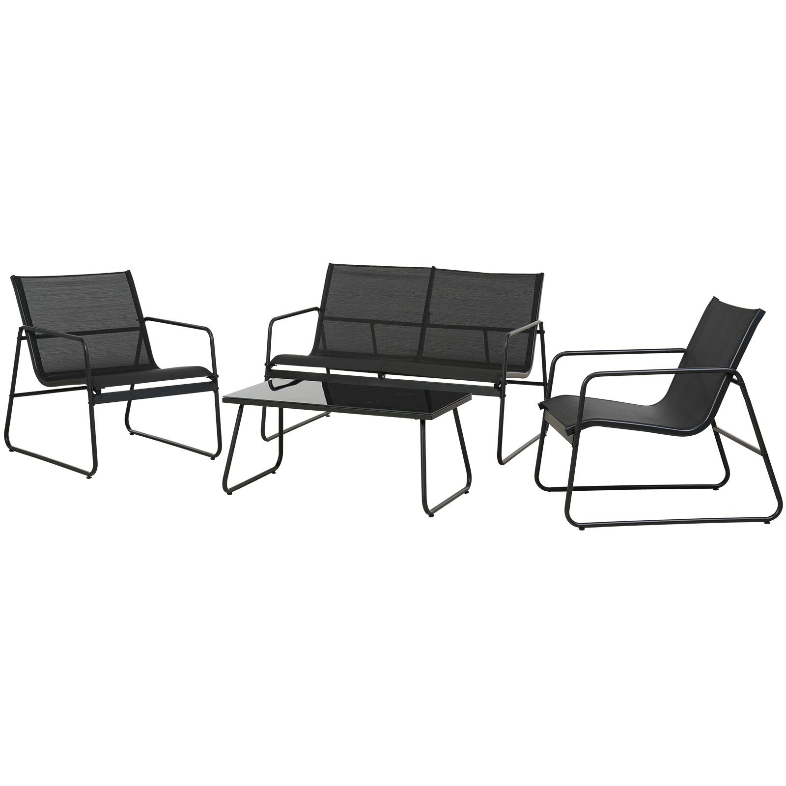 Grand patio Gartenlounge-Set Balkonset, Glas+Stahl, (Set, günstig online kaufen