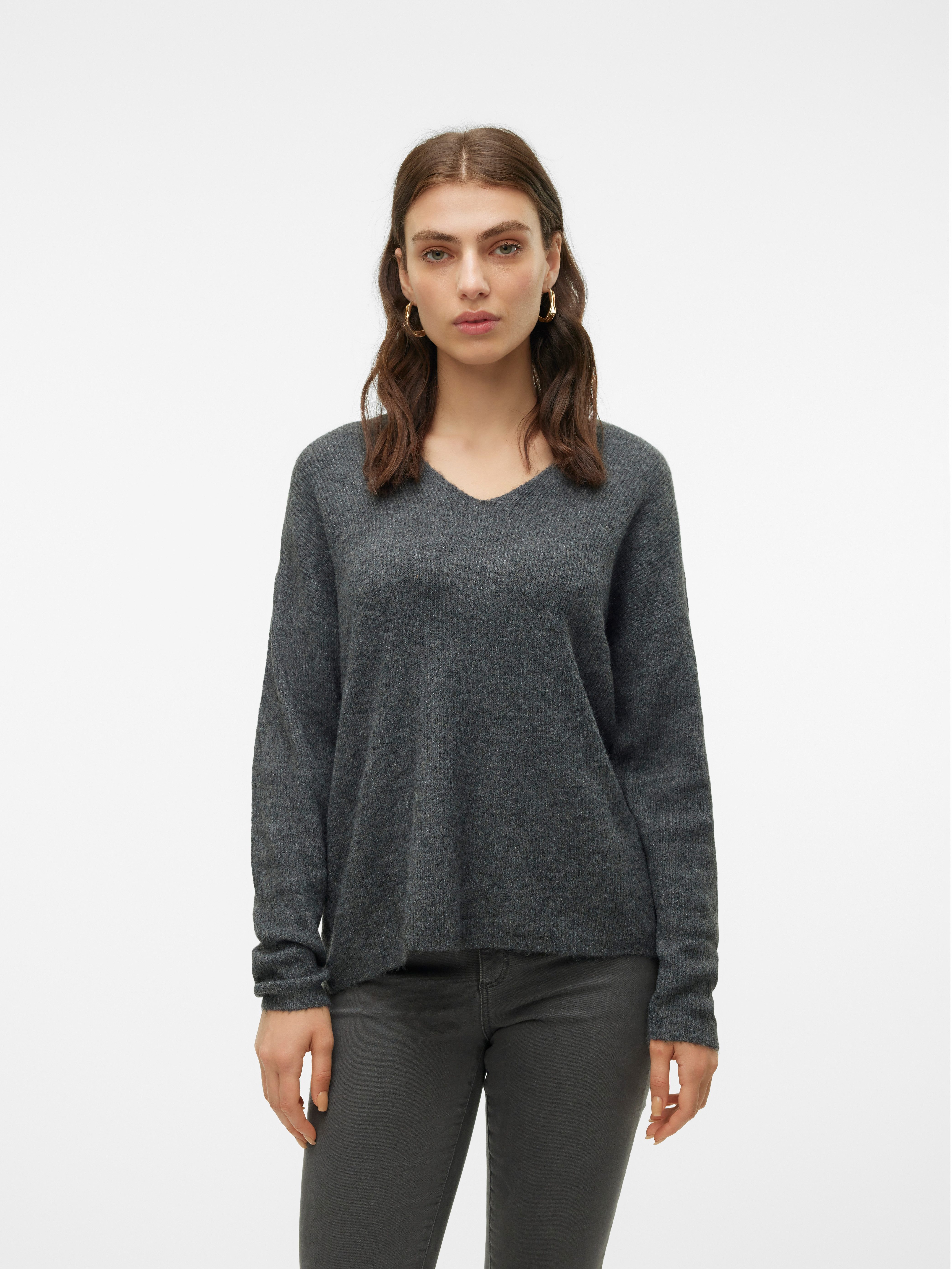 Vero Moda V-Ausschnitt-Pullover VMCREWLEFILE LS V-NECK BLOUSE NOOS günstig online kaufen