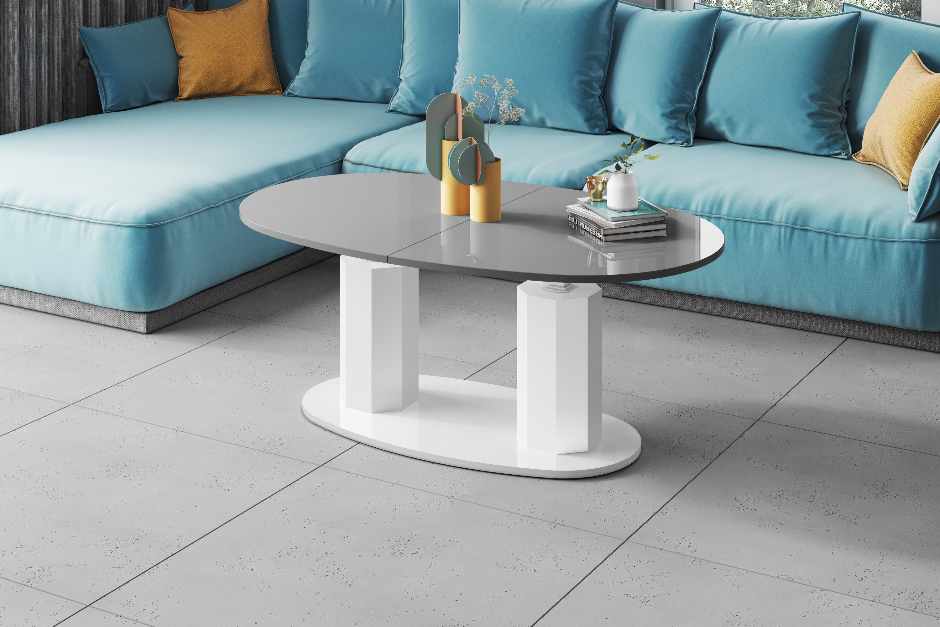 designimpex Couchtisch Design HBL-111 stufenlos höhenverstellbar günstig online kaufen
