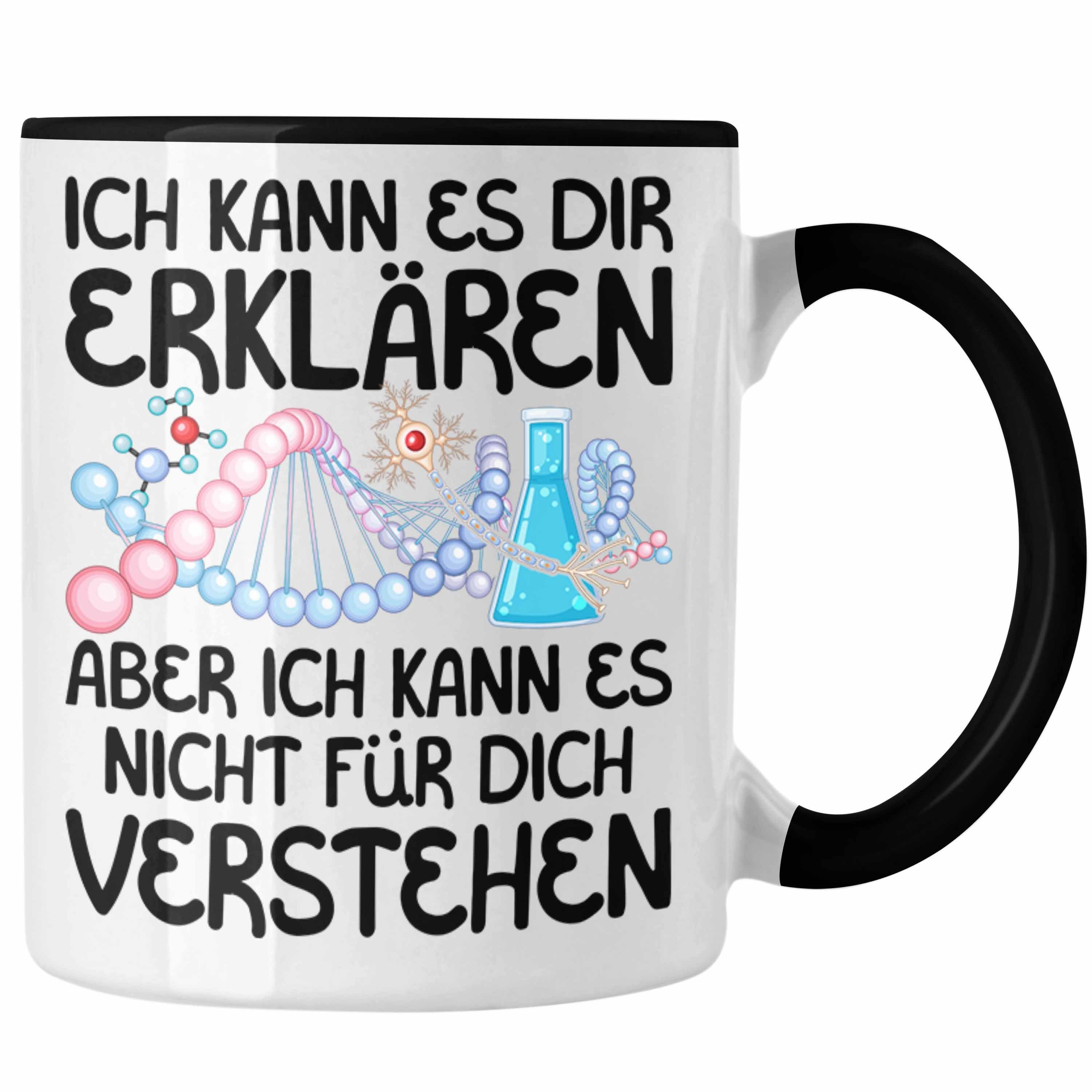 Trendation Tasse Biologie Geschenk Tasse Lustiger Spruch Geschenkidee für Biologen Kaff Schwarz